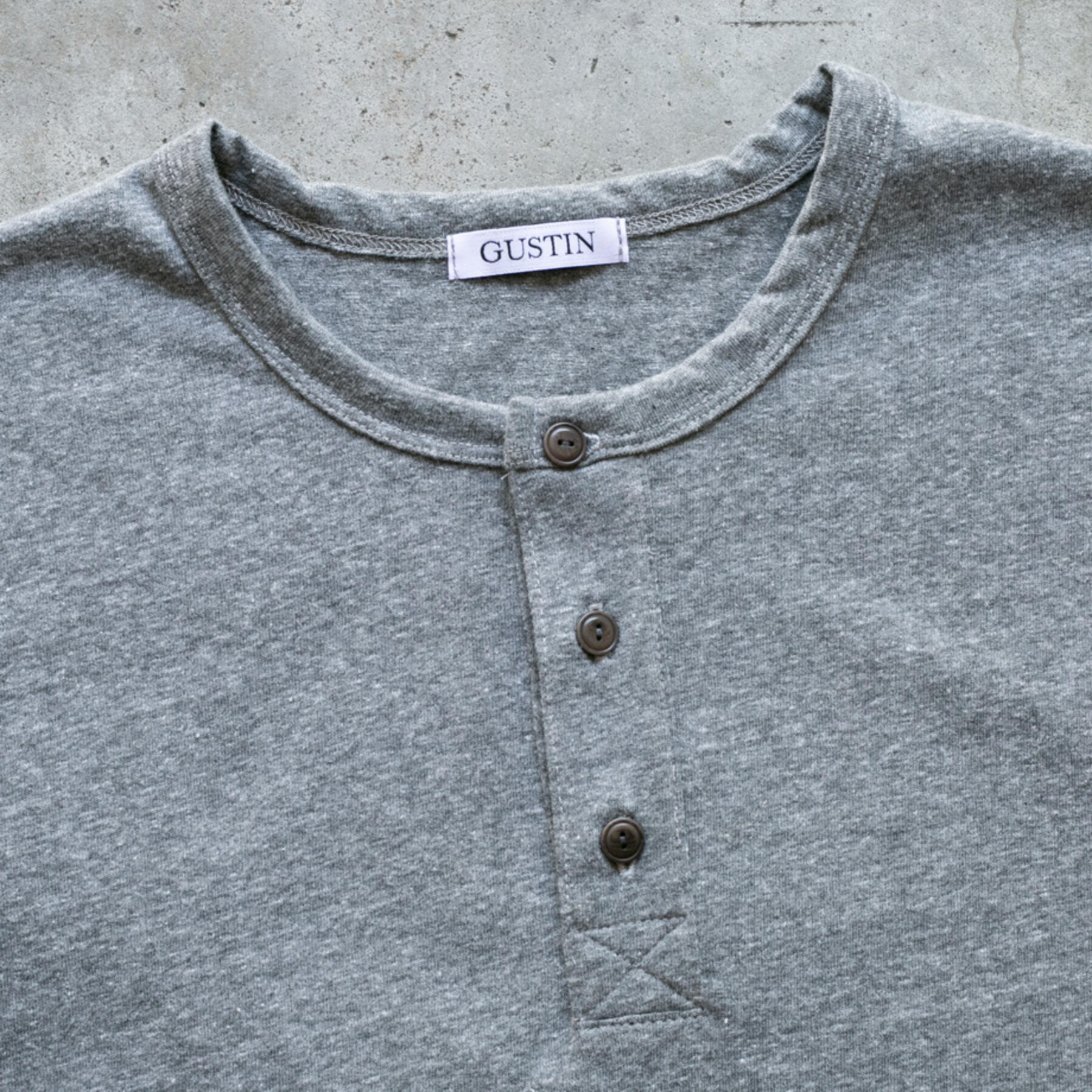 gustin short sleeve henley - heather grey