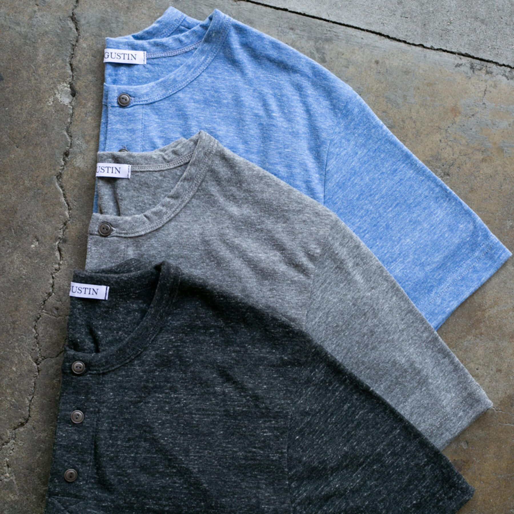 gustin short sleeve heather henley 3 pack