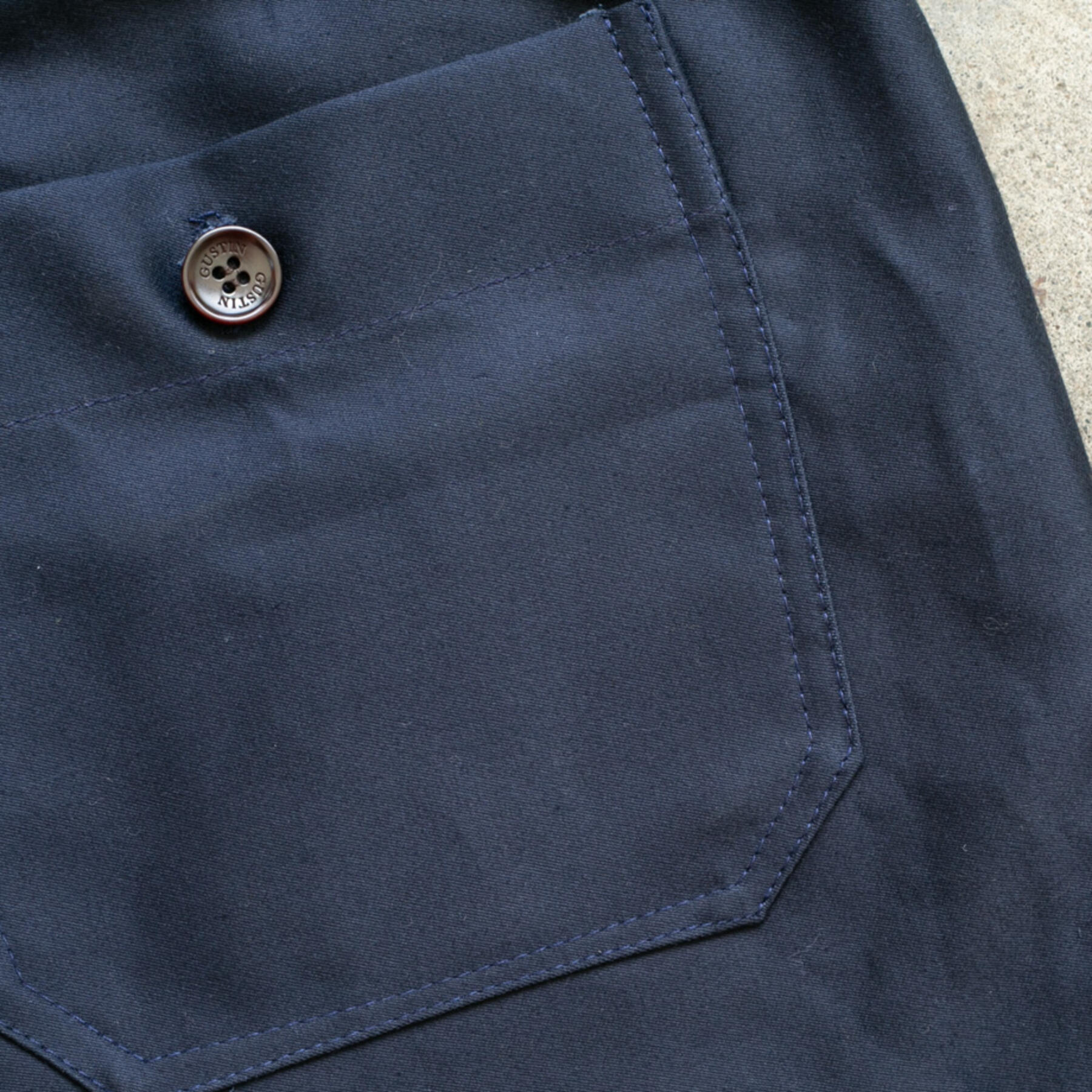 gustin #61 egyptian giza moleskin shorts - navy
