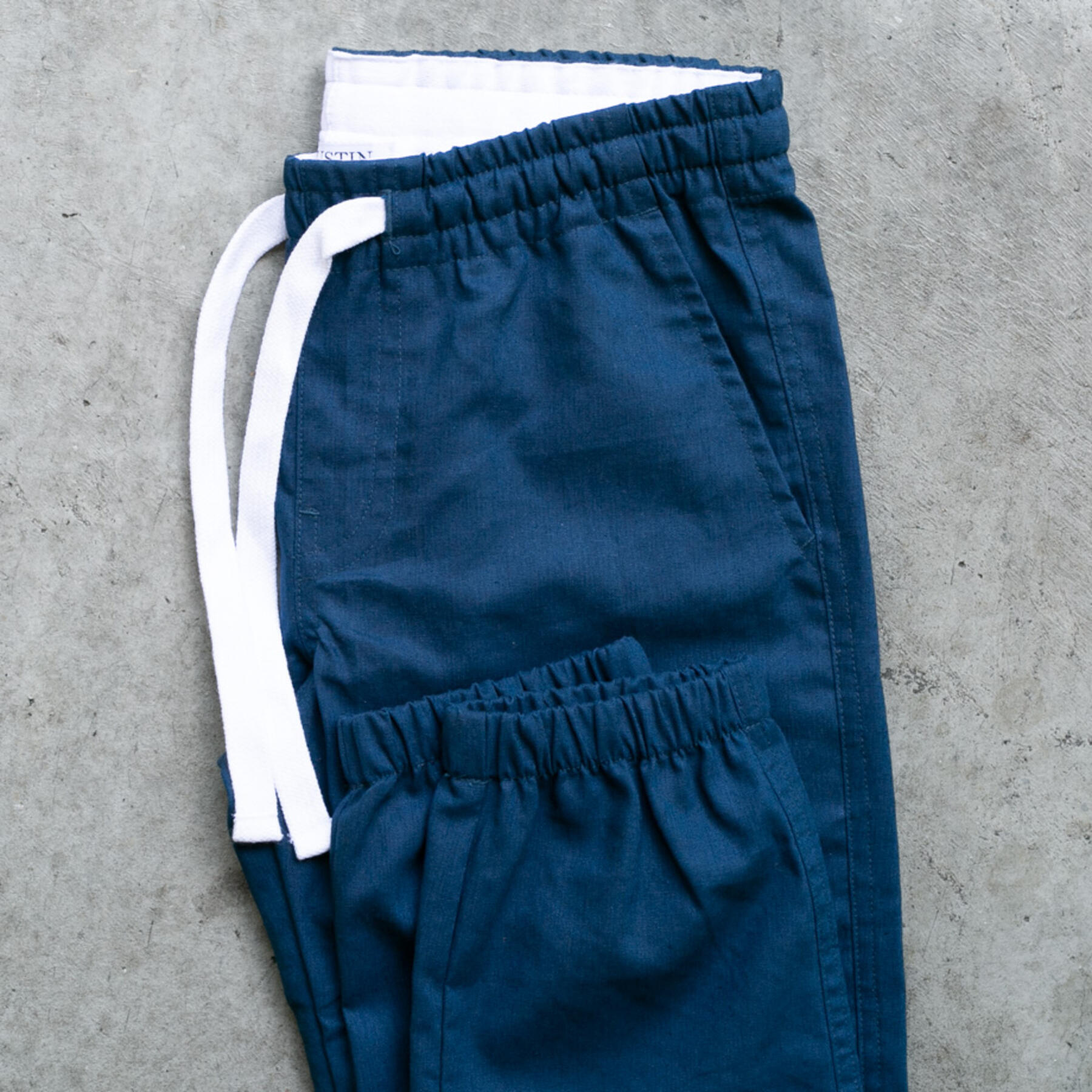 gustin classic linen joggers - navy