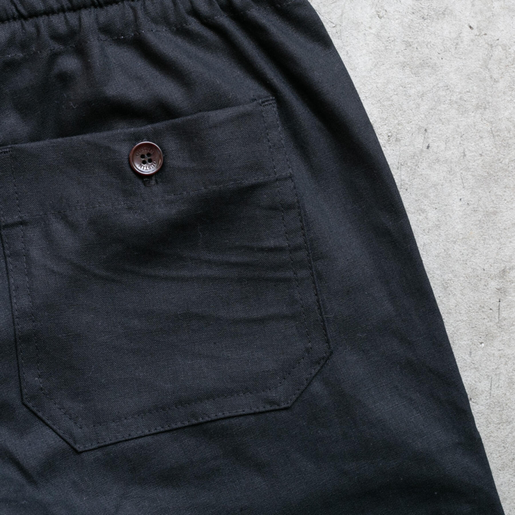 gustin classic linen joggers - black