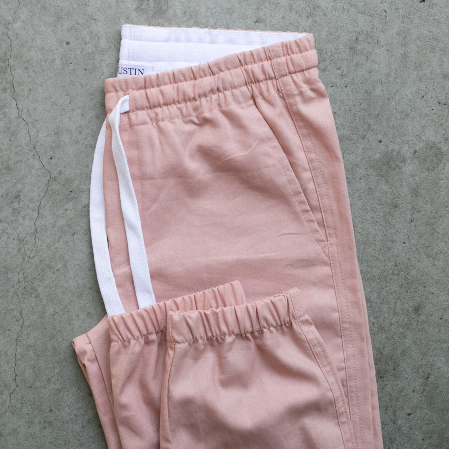 gustin classic linen joggers - faded rose