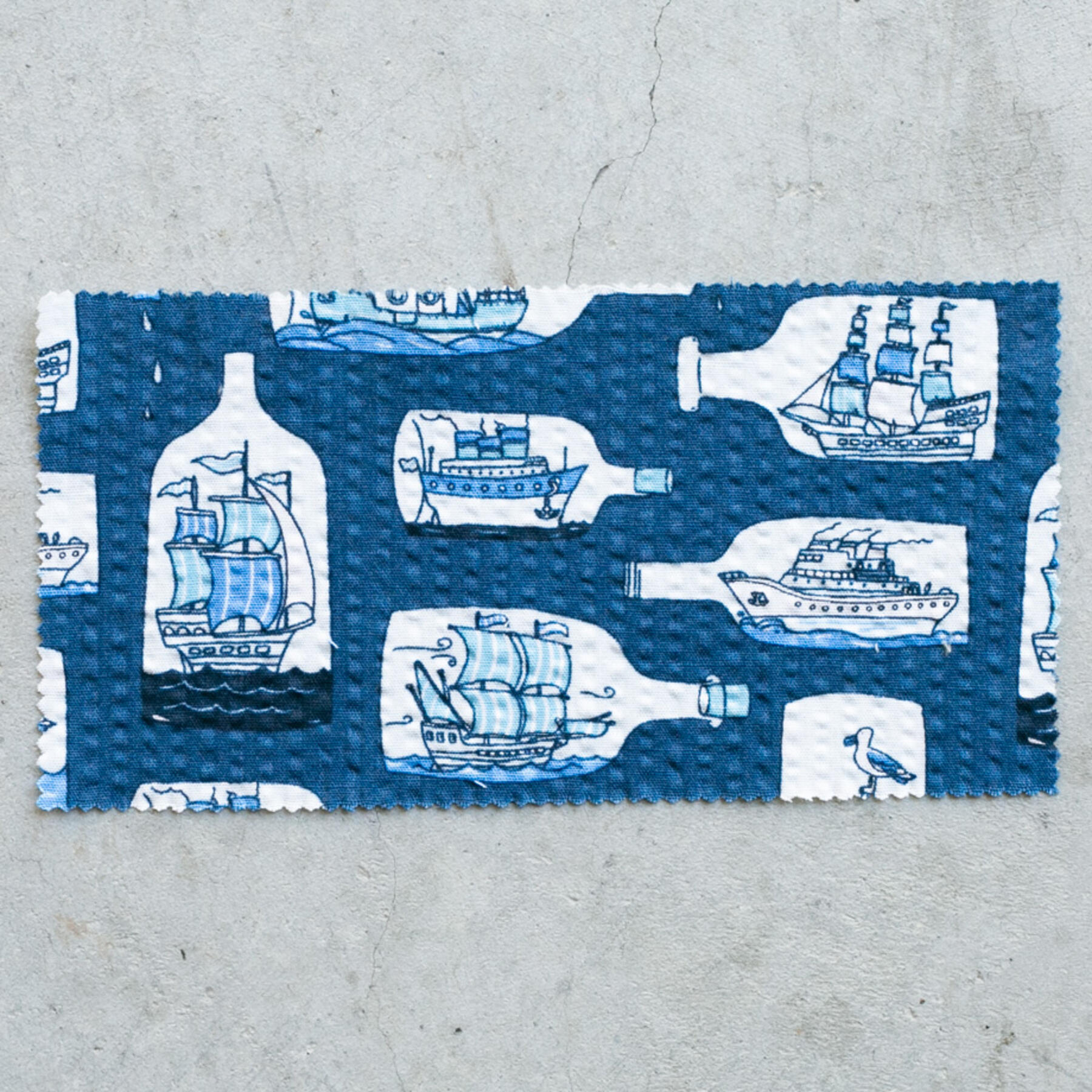 gustin #1116 ship in a bottle shirt - navy