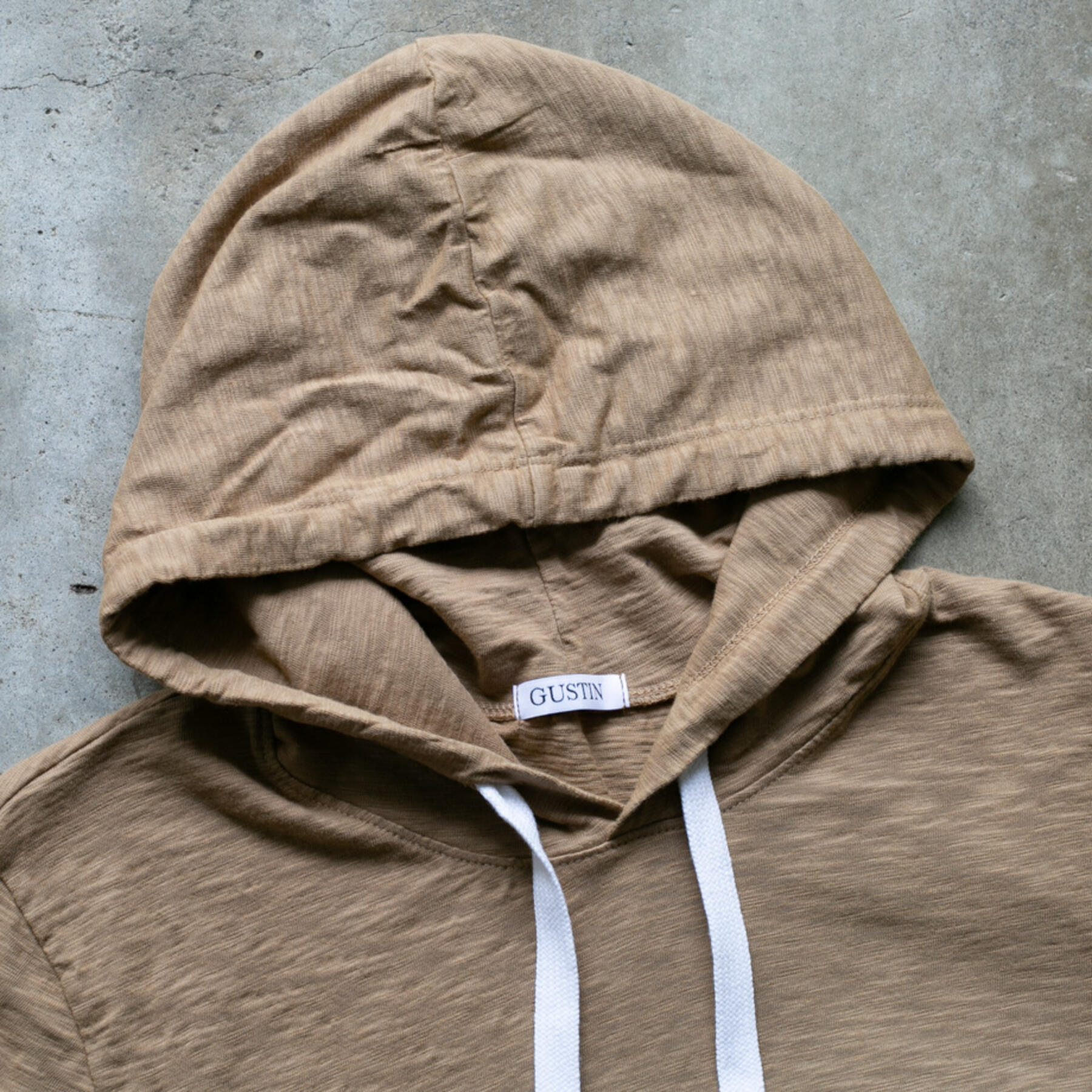 gustin big slub hoodie - gold brown