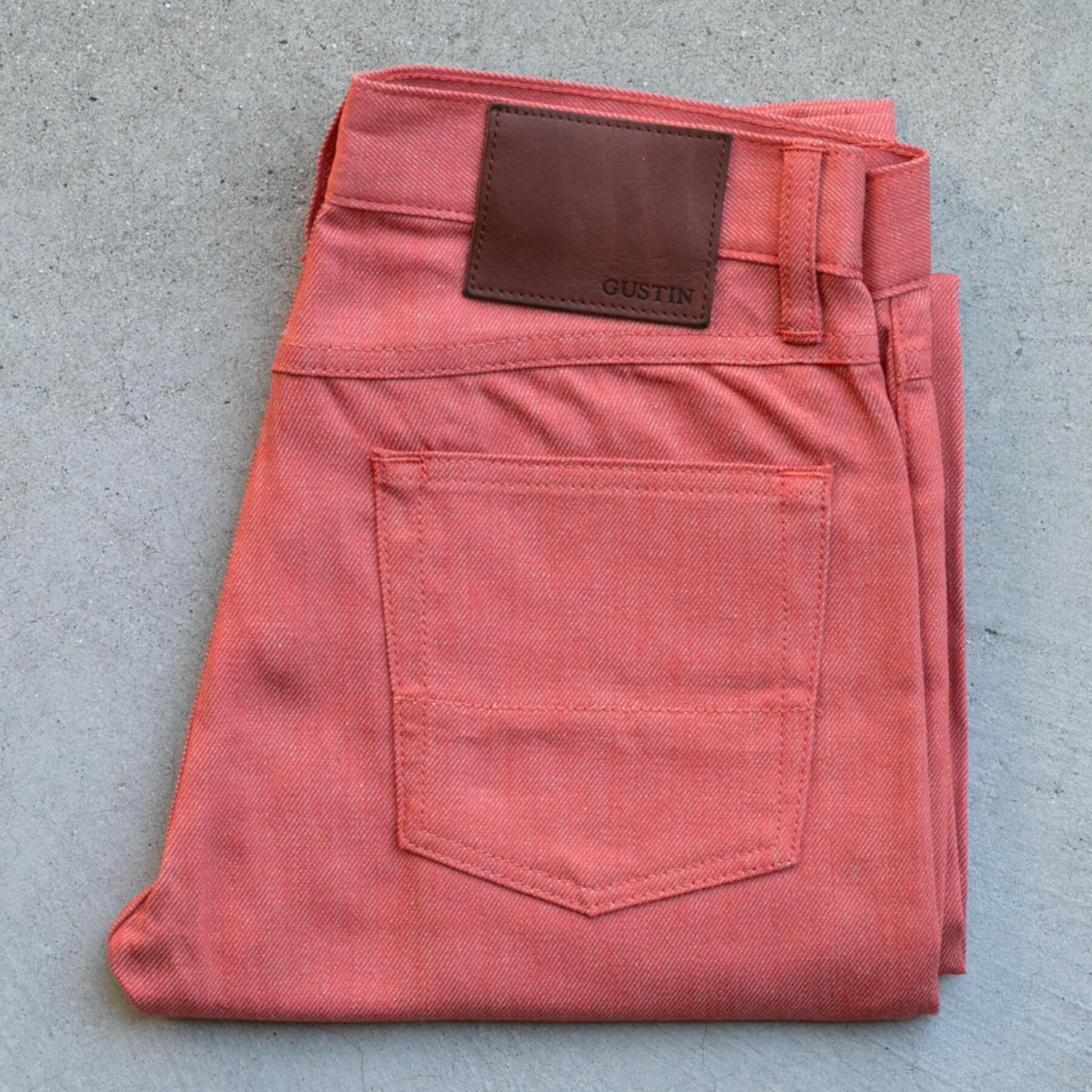 gustin #277 c/l denim 5 pocket - salmon