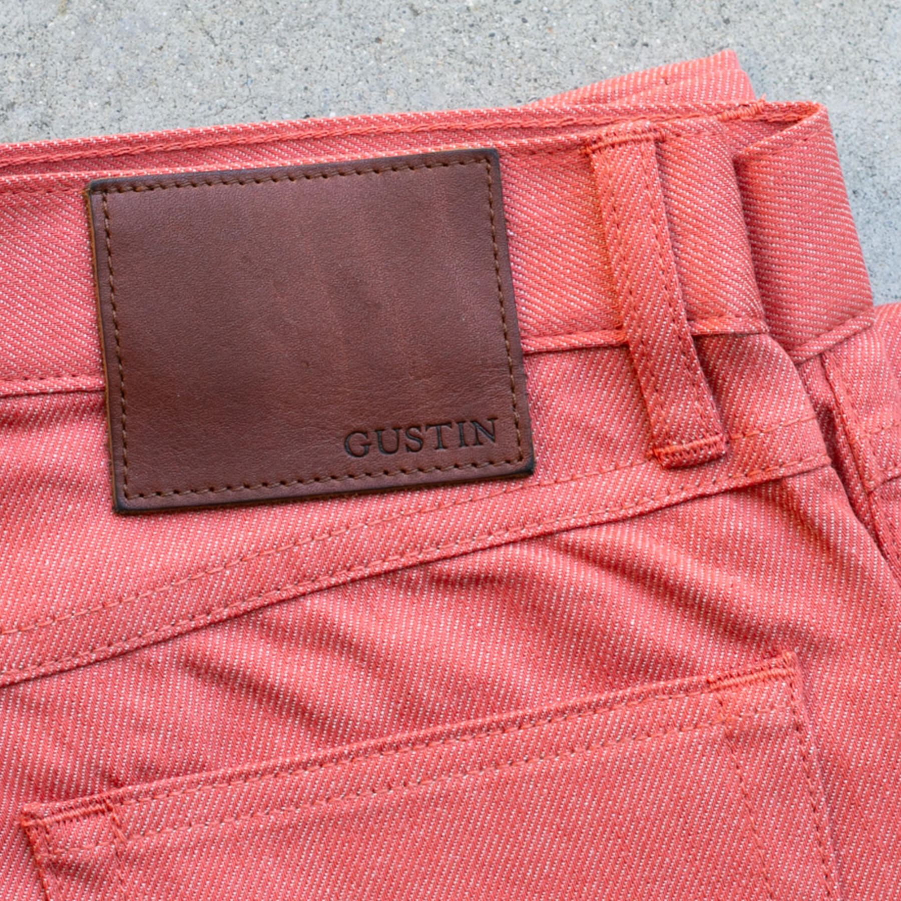 gustin #277 c/l denim 5 pocket - salmon