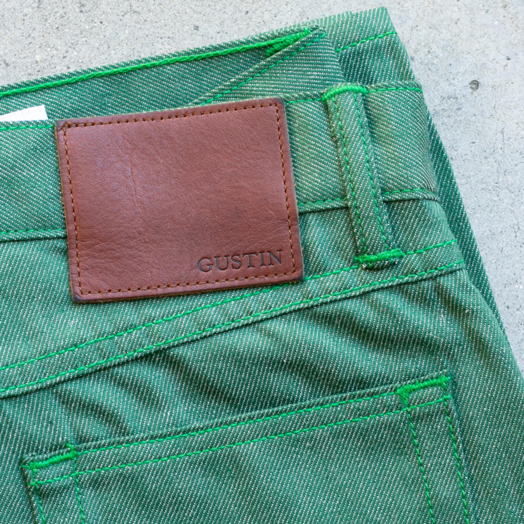 gustin #278 c/l denim 5 pocket - kelly