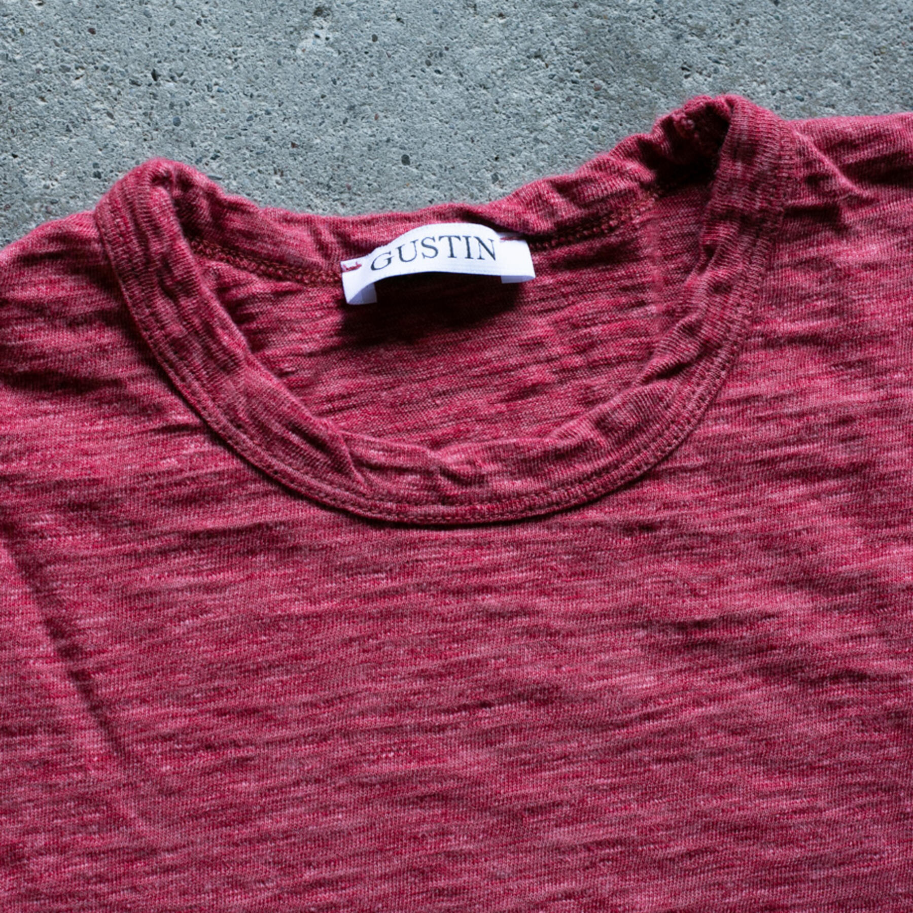 gustin japan slub heather t-shirt - red