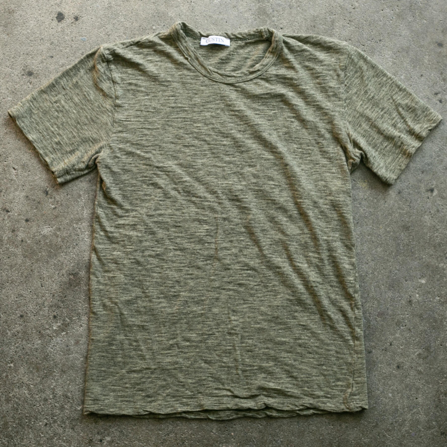 gustin japan slub heather t-shirt - moss
