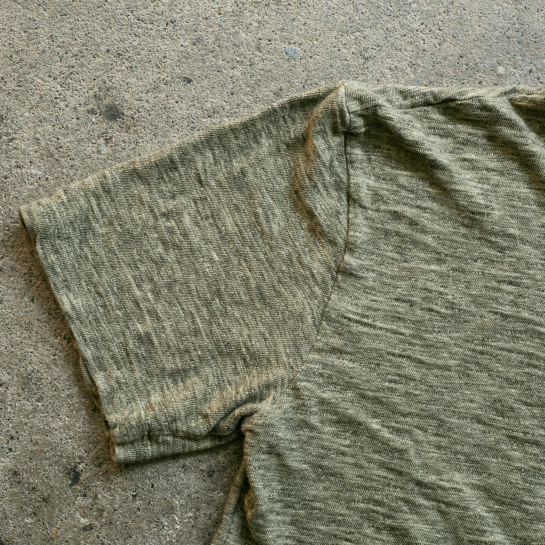 gustin japan slub heather t-shirt - moss