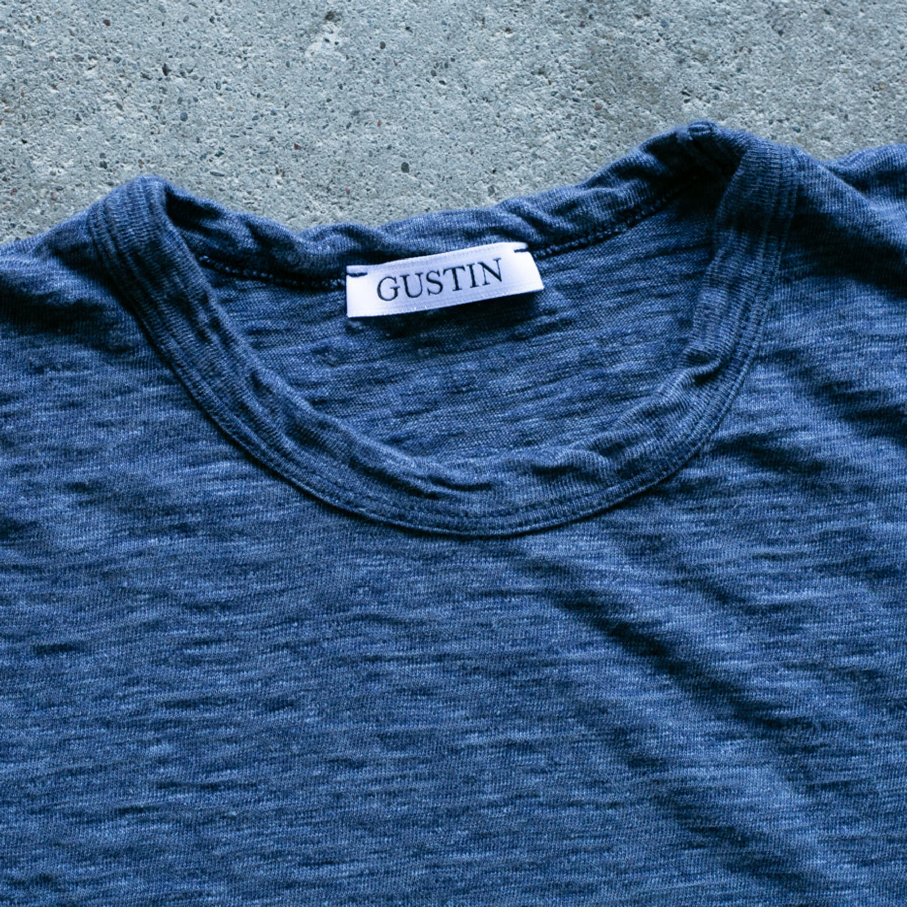 gustin japan slub heather t-shirt - navy