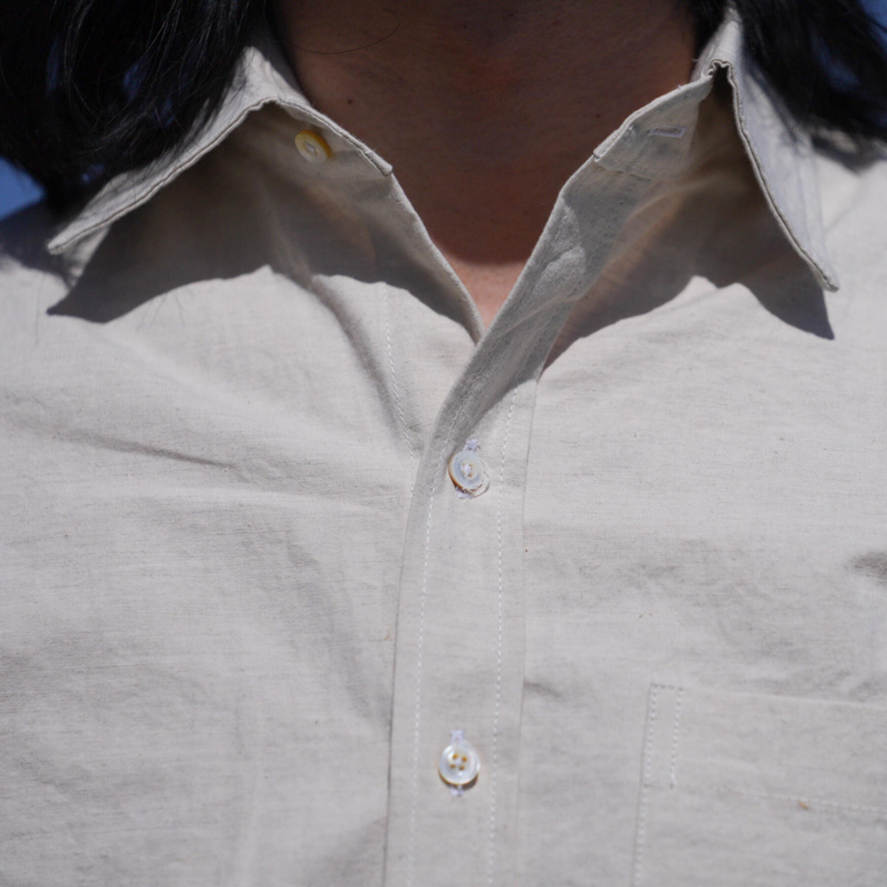 gustin #1123 rustic slub linen shirt - natural