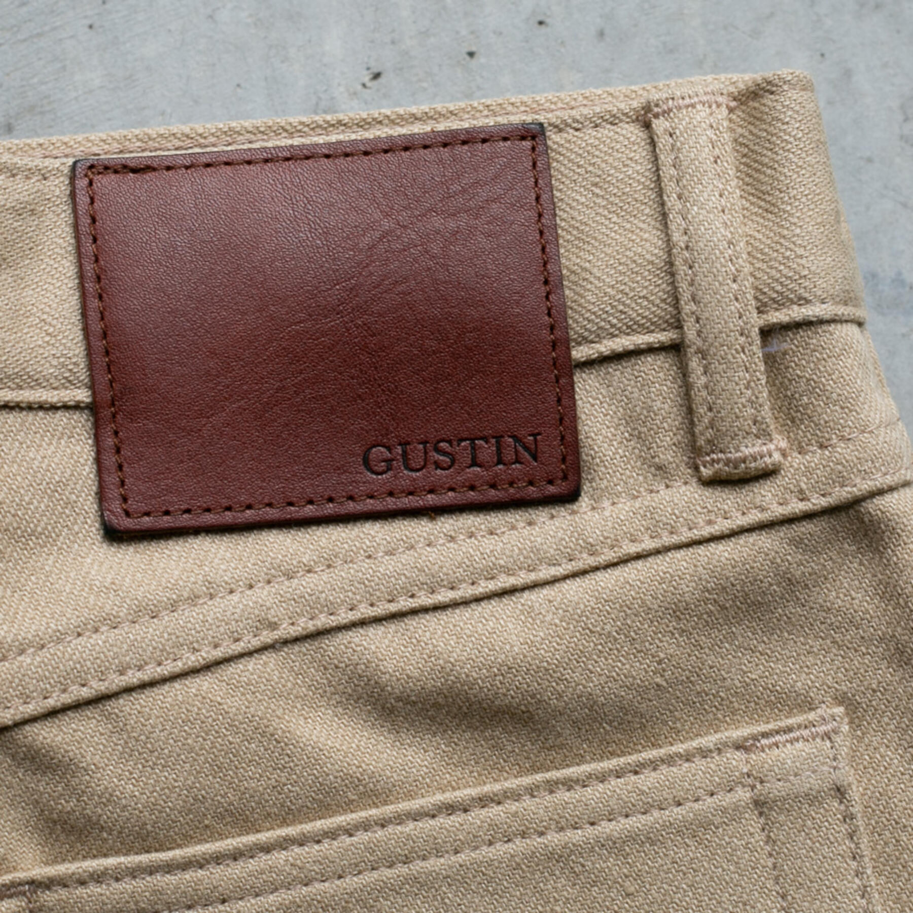 gustin #282 homespun flax 5 pocket - wheat