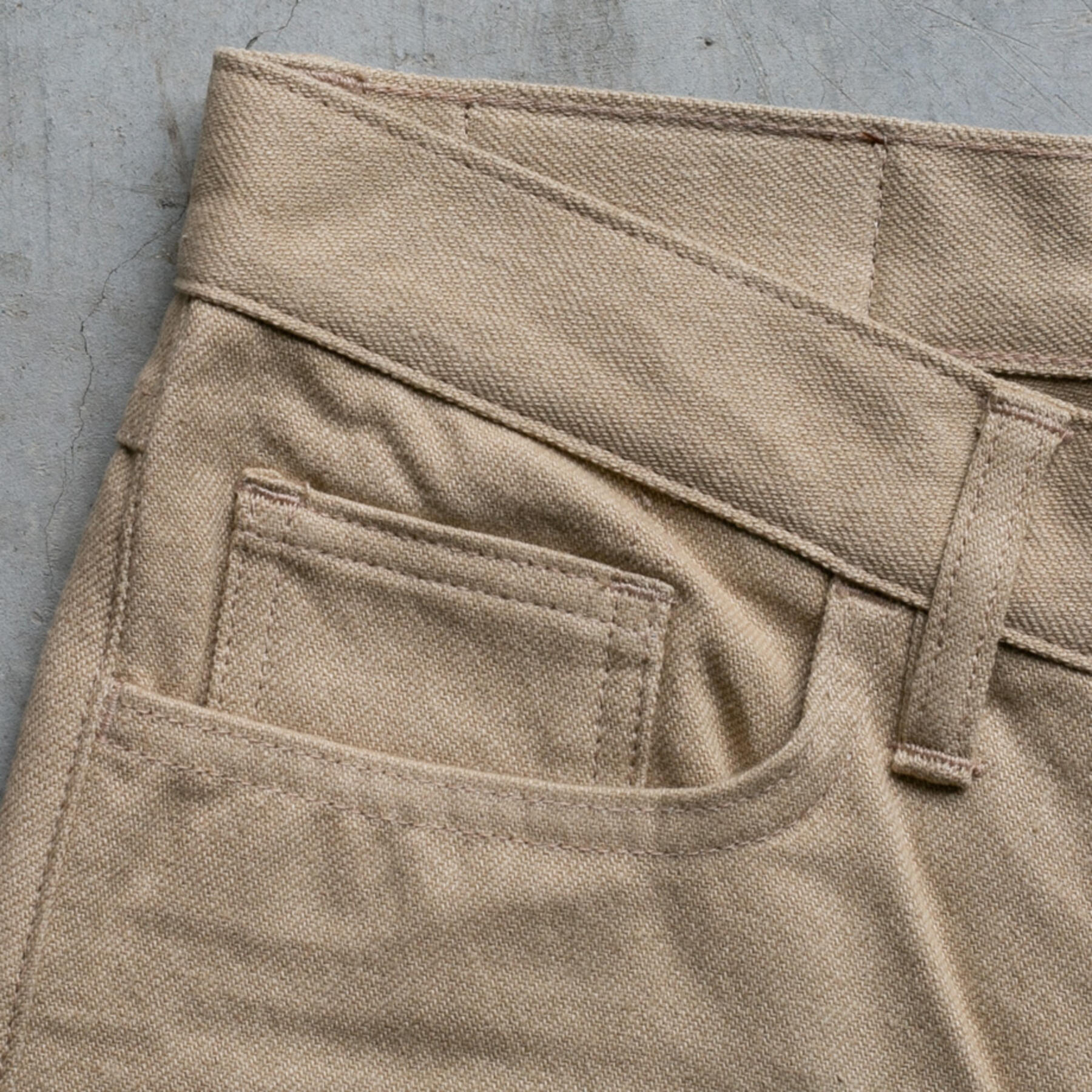 gustin #282 homespun flax 5 pocket - wheat