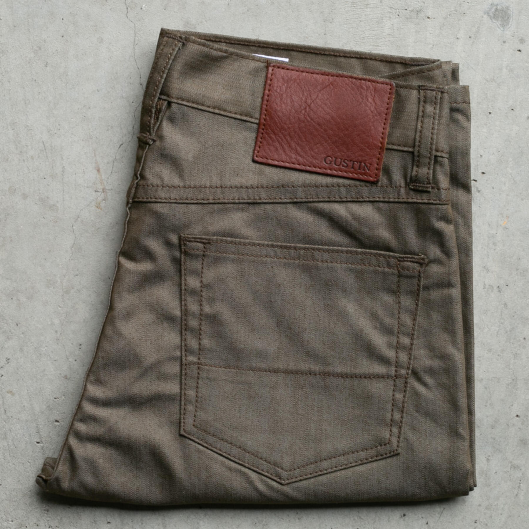 gustin #286 japan feather denim - olive