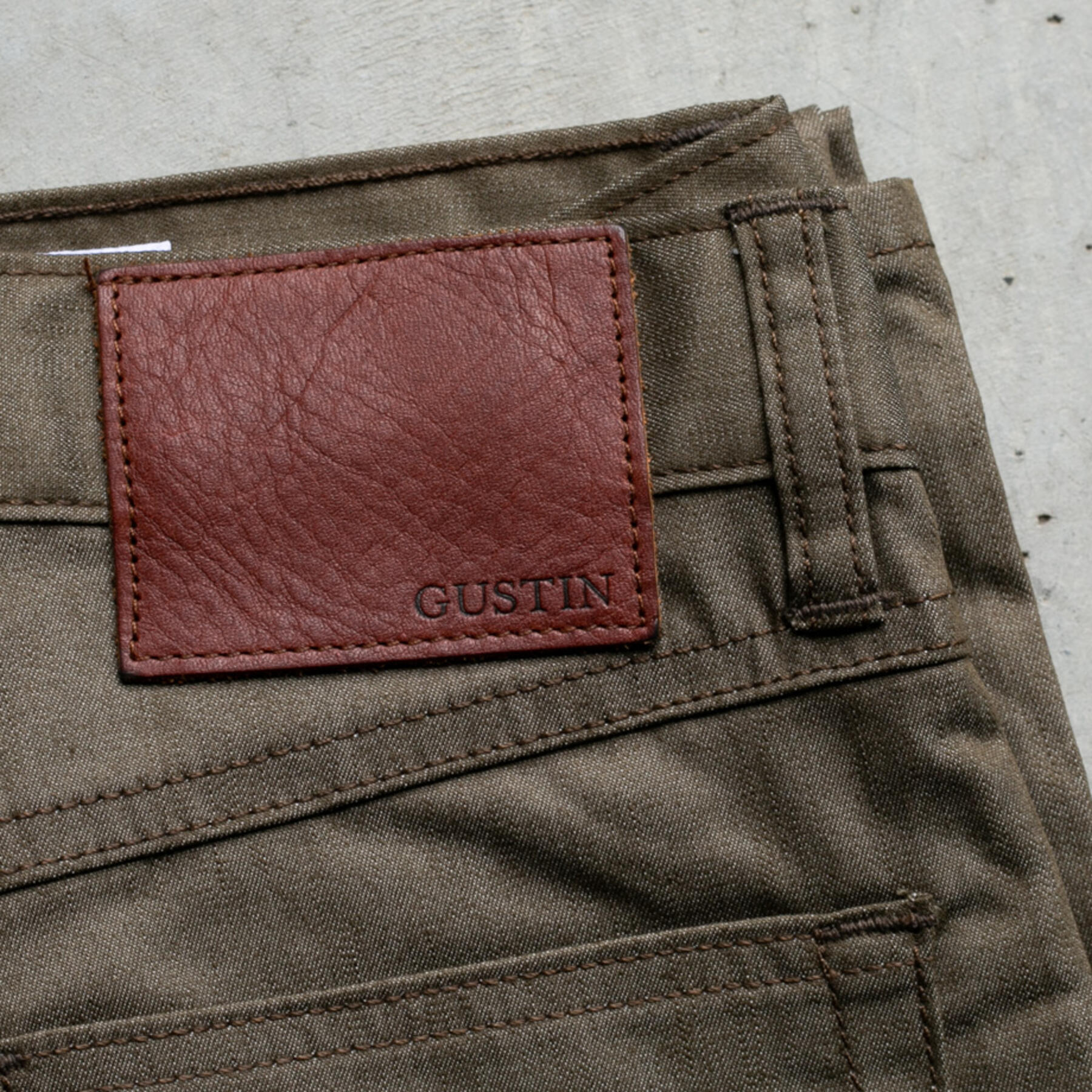 gustin #286 japan feather denim - olive