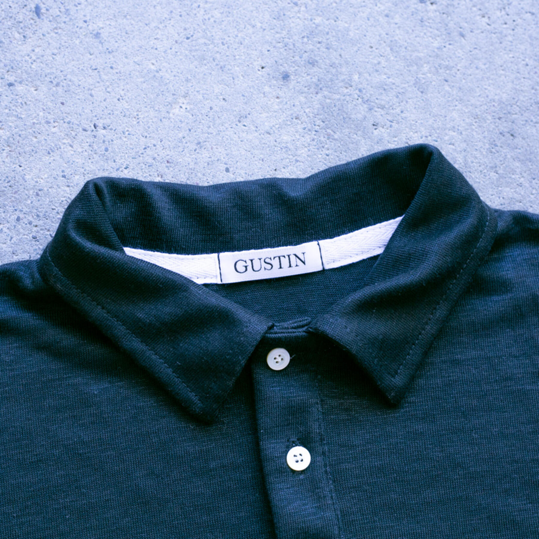 gustin japan pure linen jersey polo - heather navy