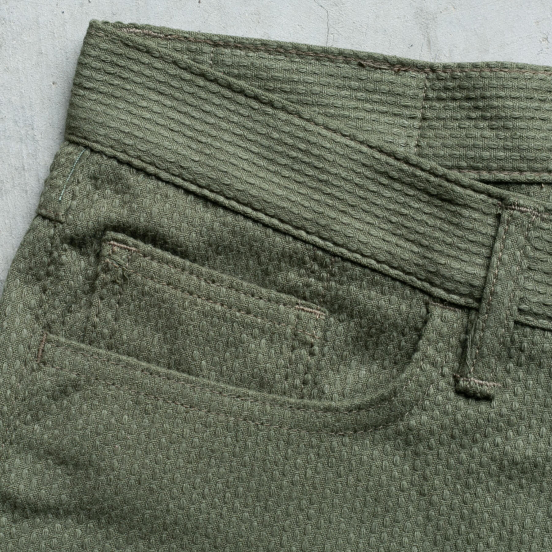gustin #287 japan sashiko 5 pocket - olive