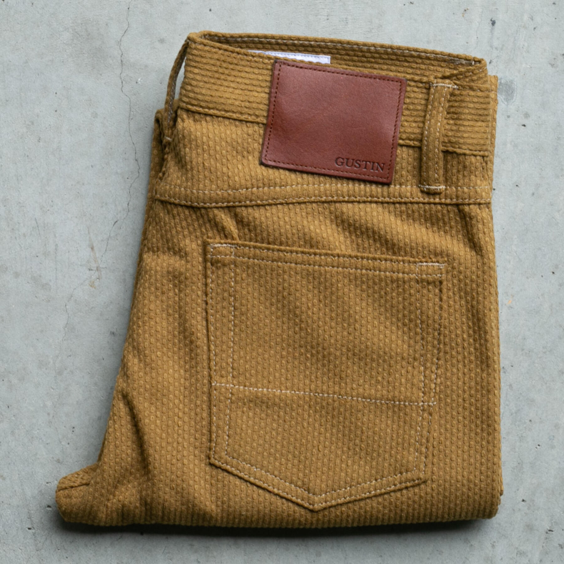 gustin #288 japan sashiko 5 pocket - camel