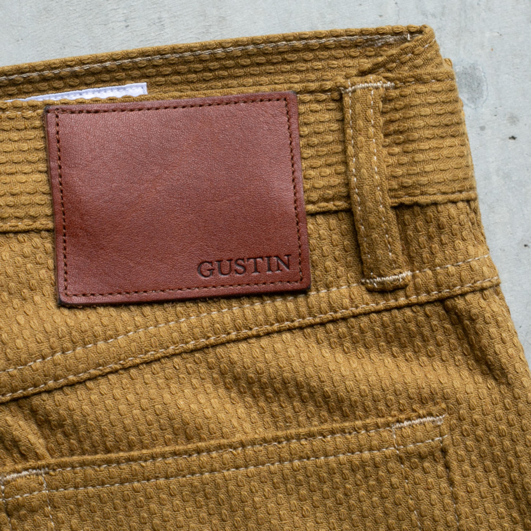 gustin #288 japan sashiko 5 pocket - camel