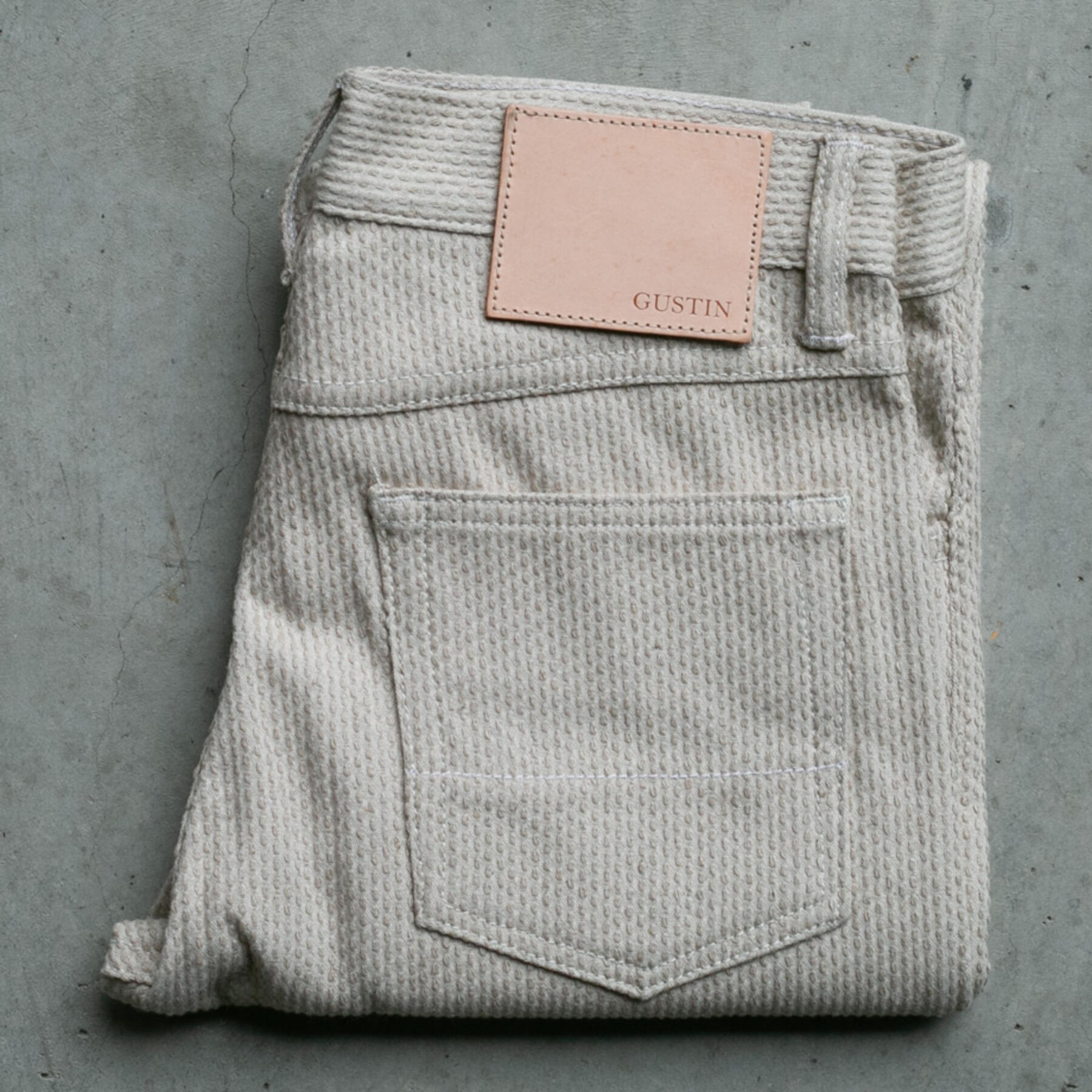 gustin #289 japan sashiko 5 pocket - natural
