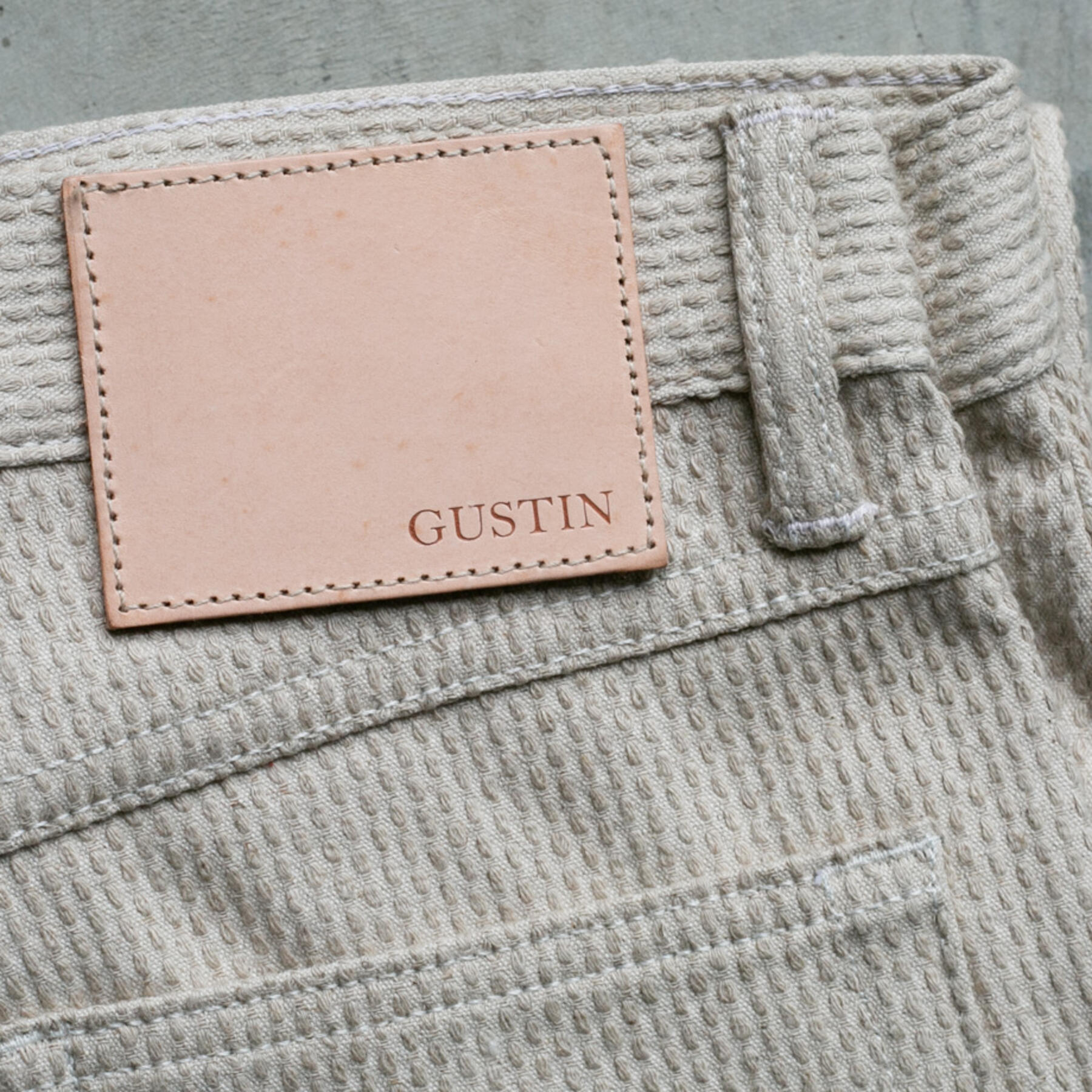 gustin #289 japan sashiko 5 pocket - natural