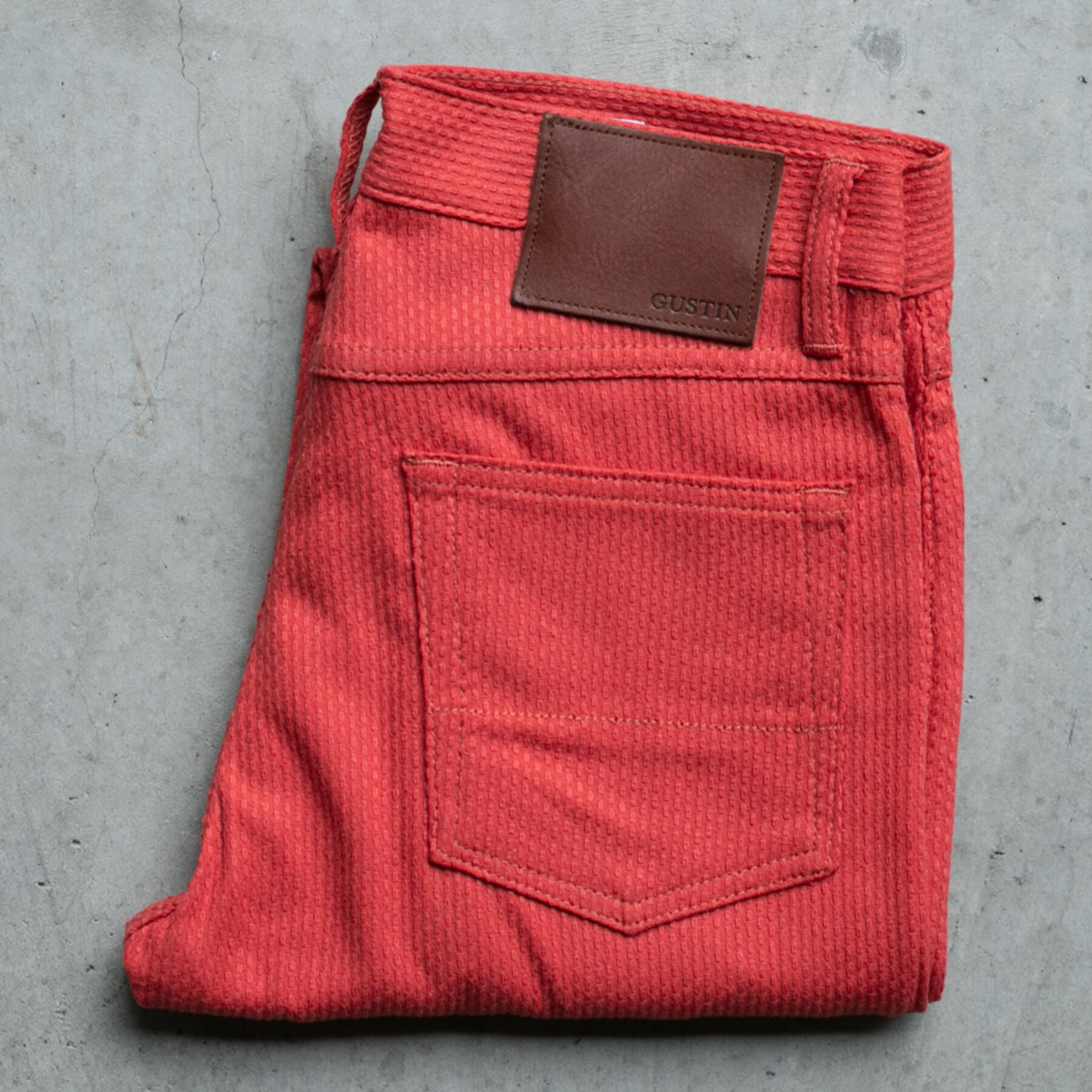 gustin #290 japan sashiko 5 pocket - red