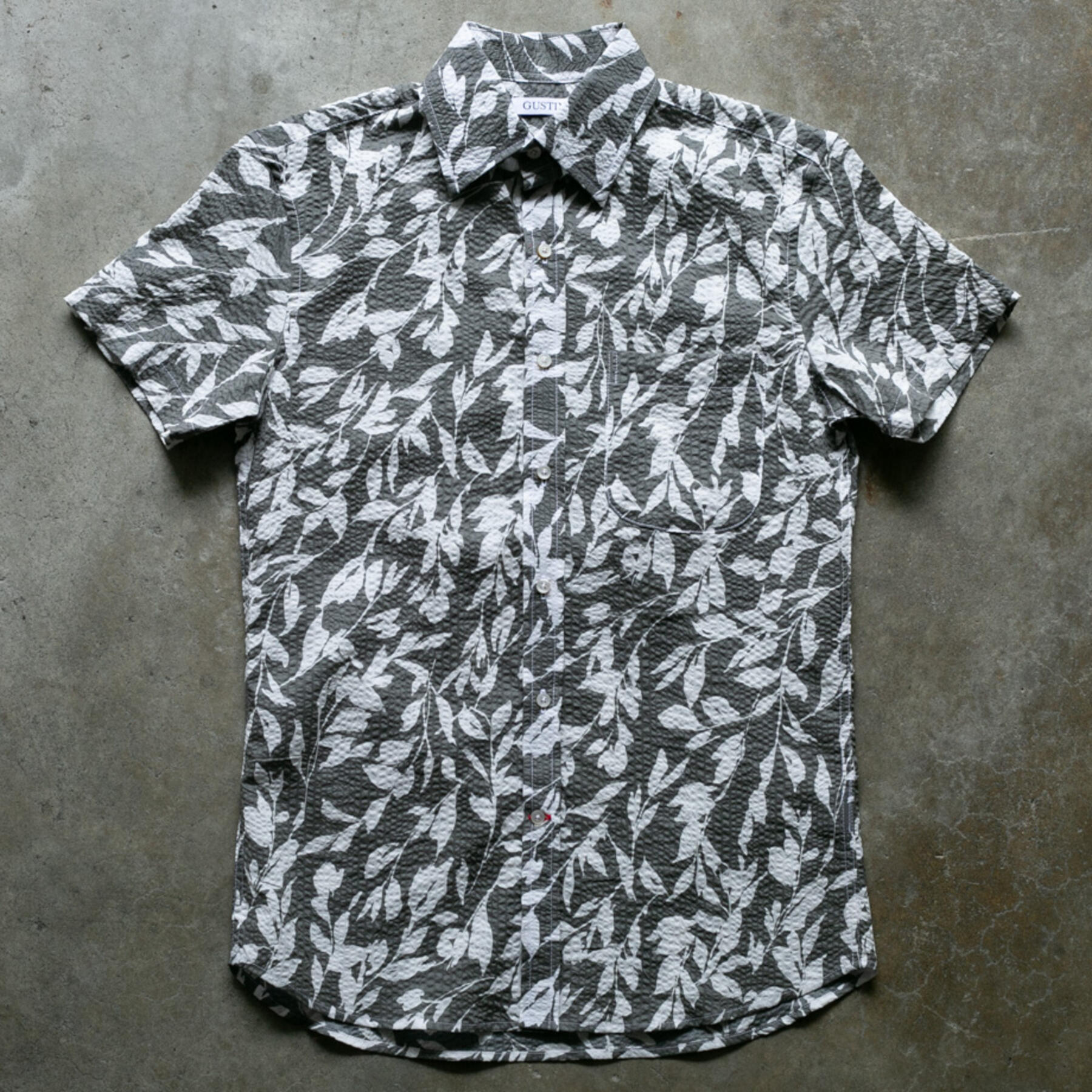 gustin #1135 seersucker floral - whitexgrey