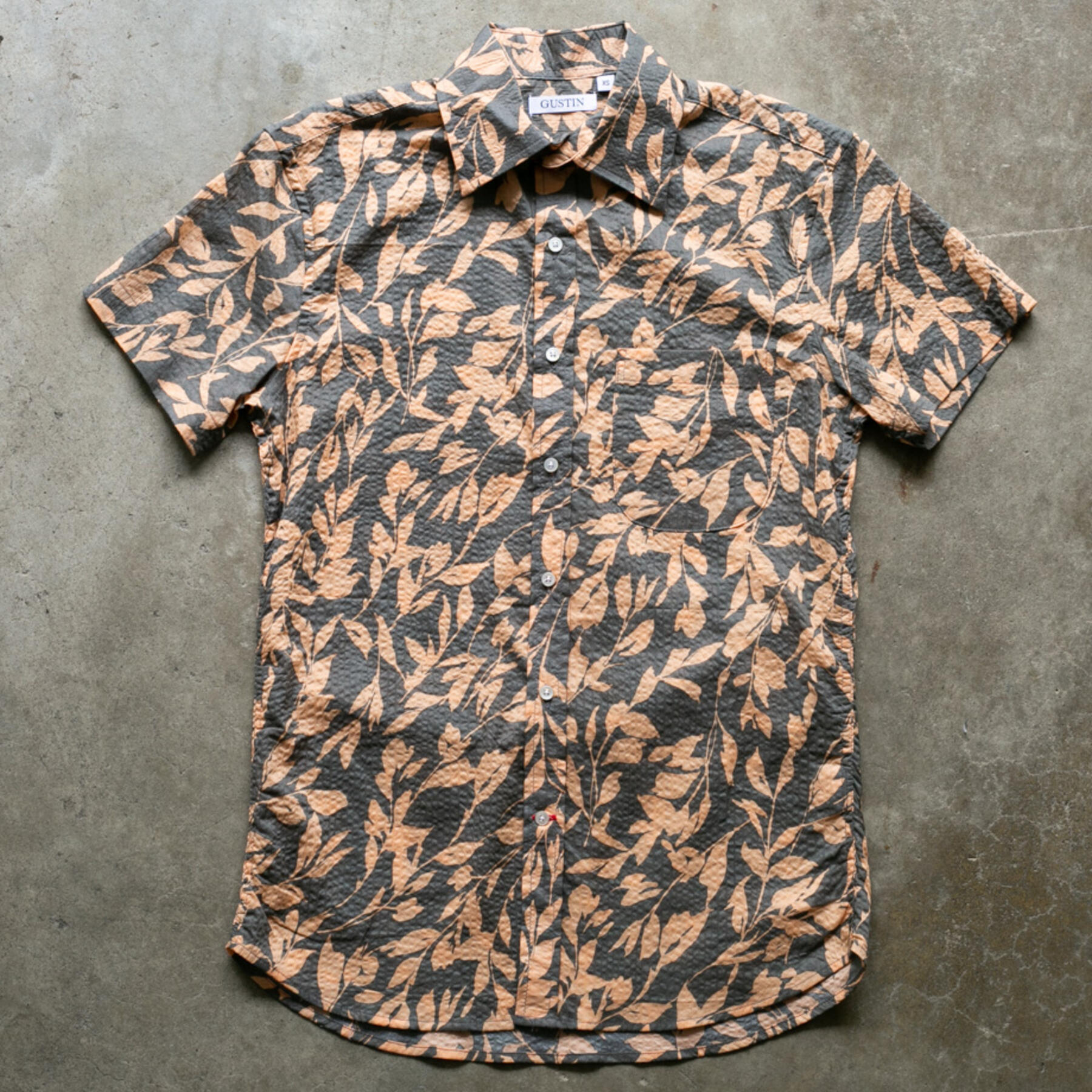 gustin #1136 seersucker floral - peachxgrey