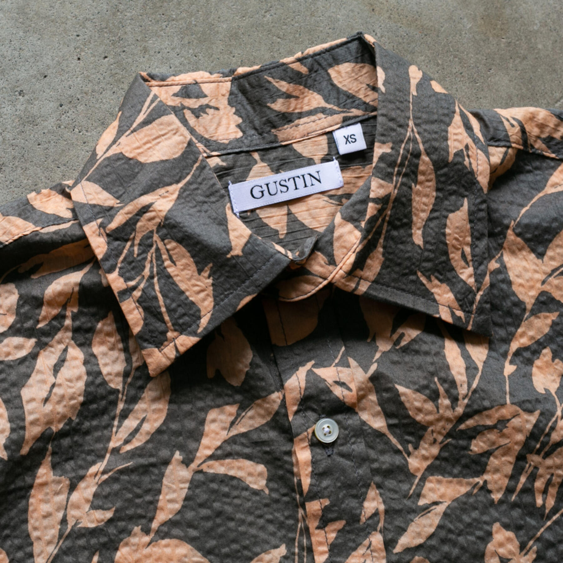 gustin #1136 seersucker floral - peachxgrey