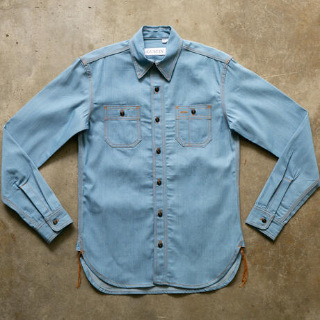 gustin #146 superlight sky selvedge workshirt