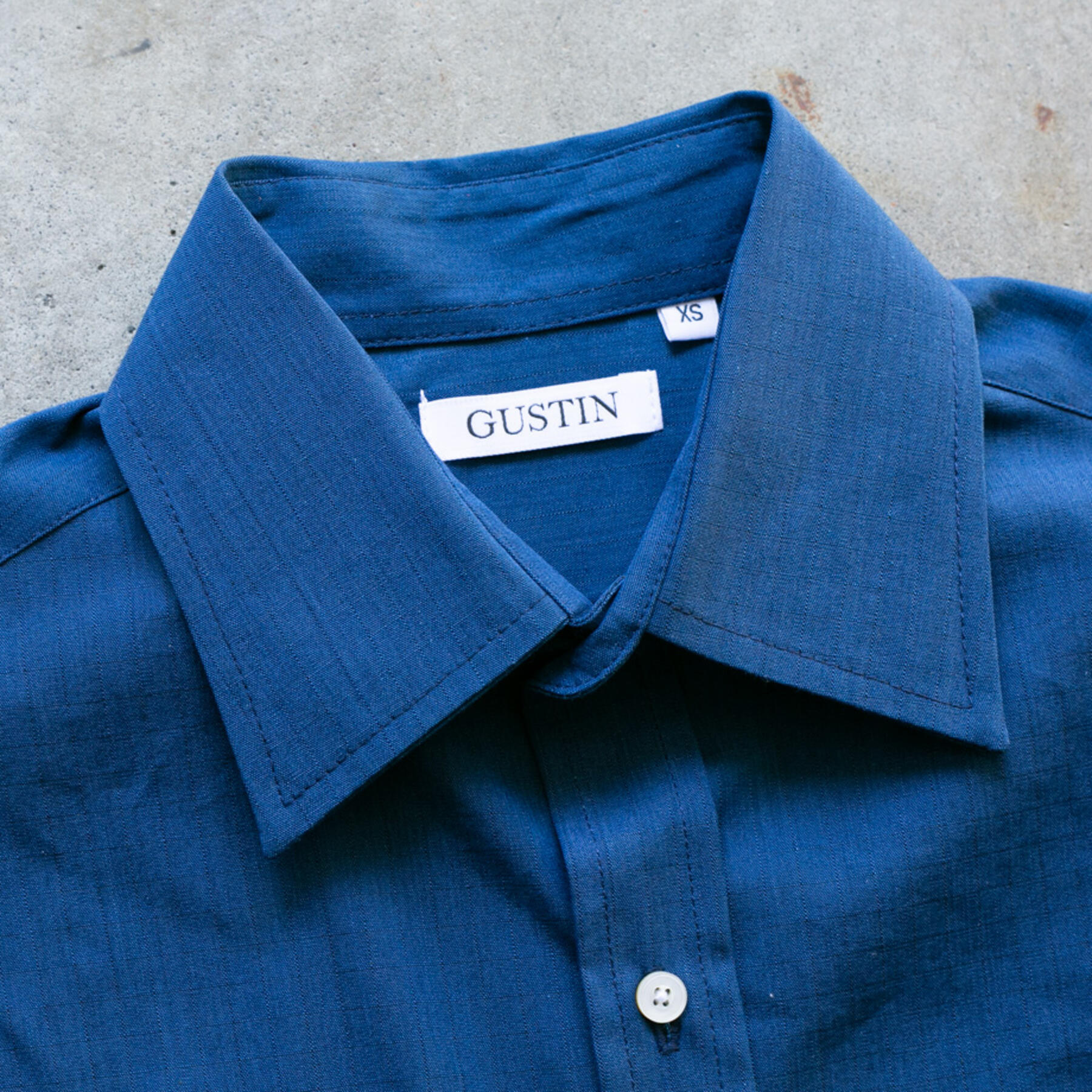 gustin #1144 indigo dye ripstop shirt