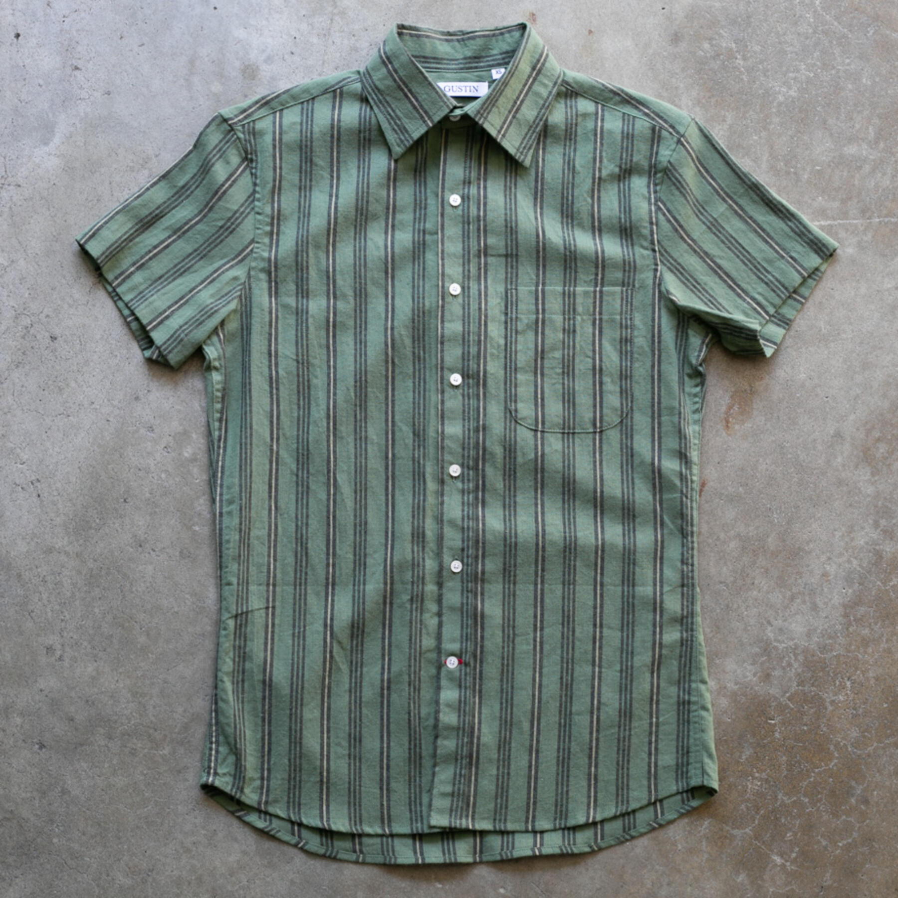 gustin #1148 retro bowling shirt - moss