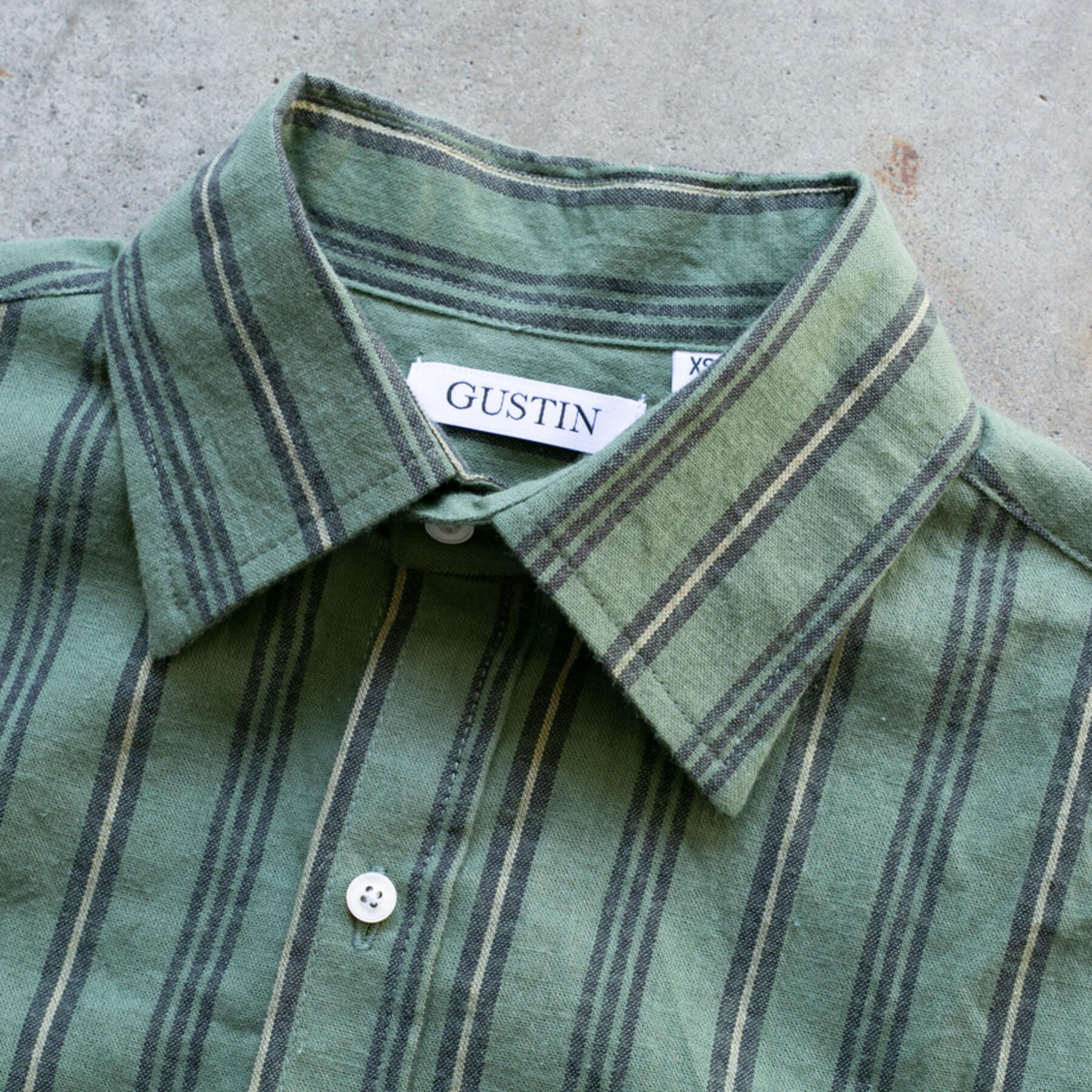 gustin #1148 retro bowling shirt - moss