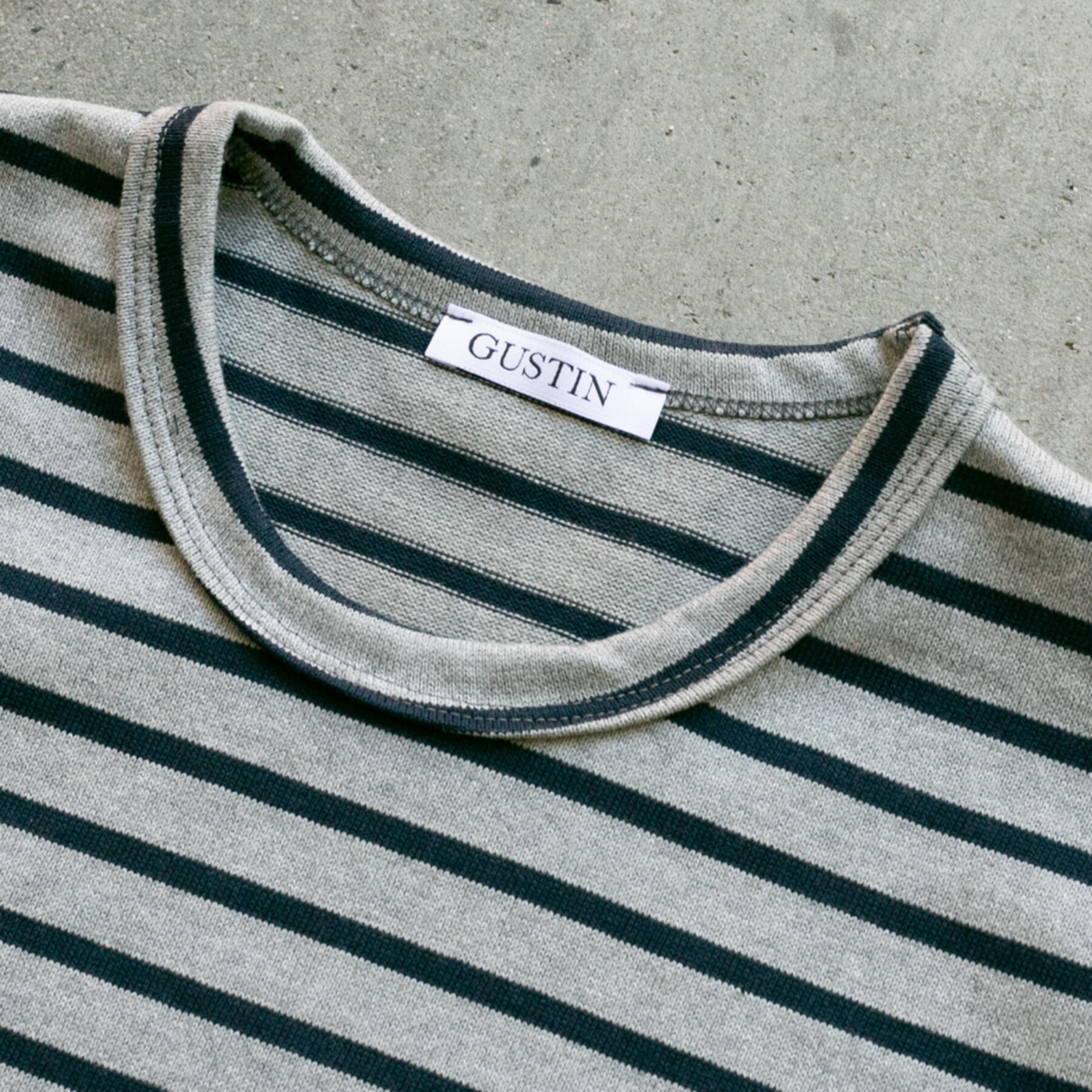 gustin japan monster nautical stripe t-shirt - heather grey navy