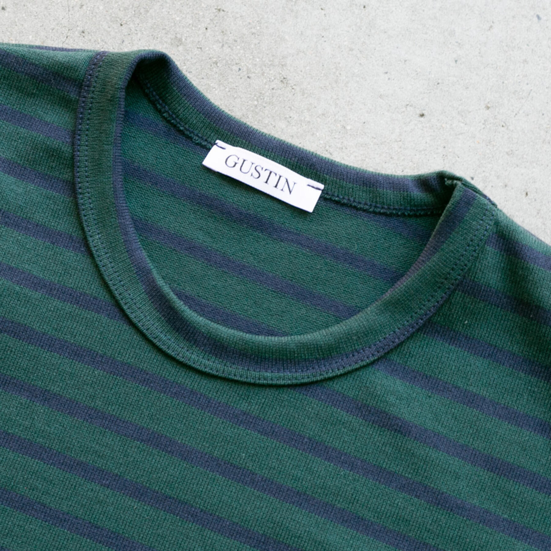 gustin japan monster nautical stripe t-shirt - forest navy