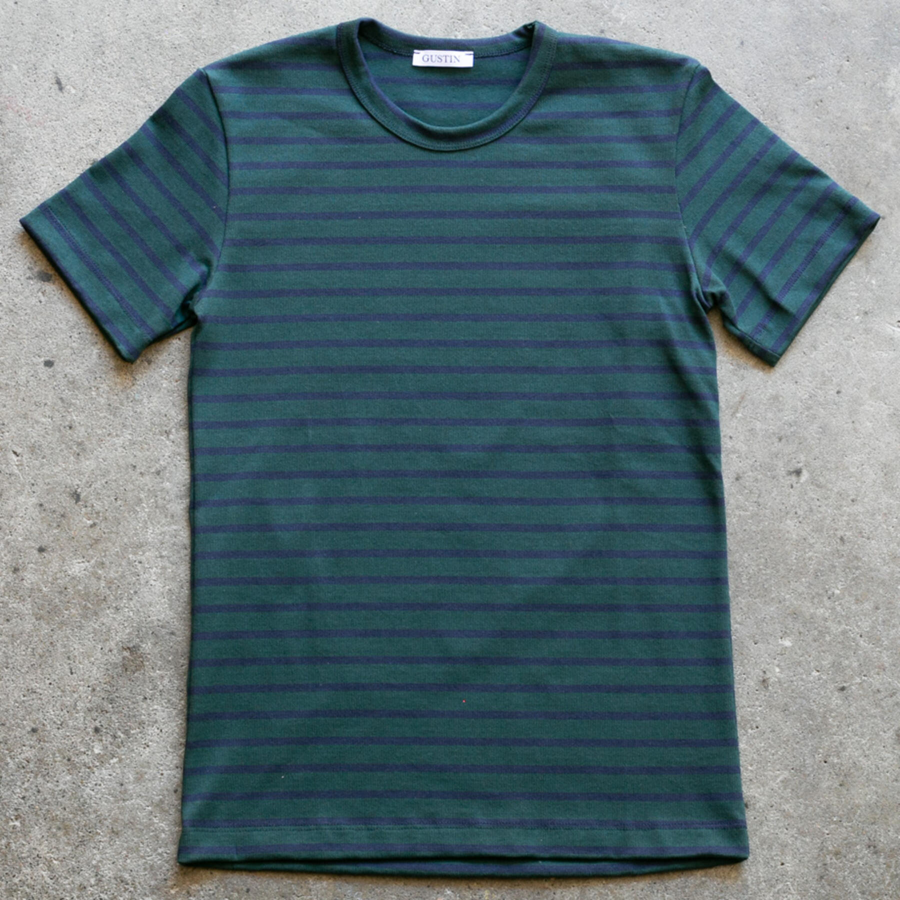gustin japan monster nautical stripe t-shirt - forest navy