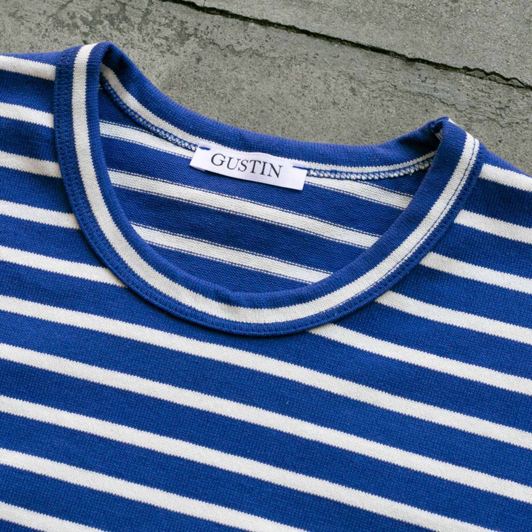 gustin japan monster nautical stripe t-shirt - royal white