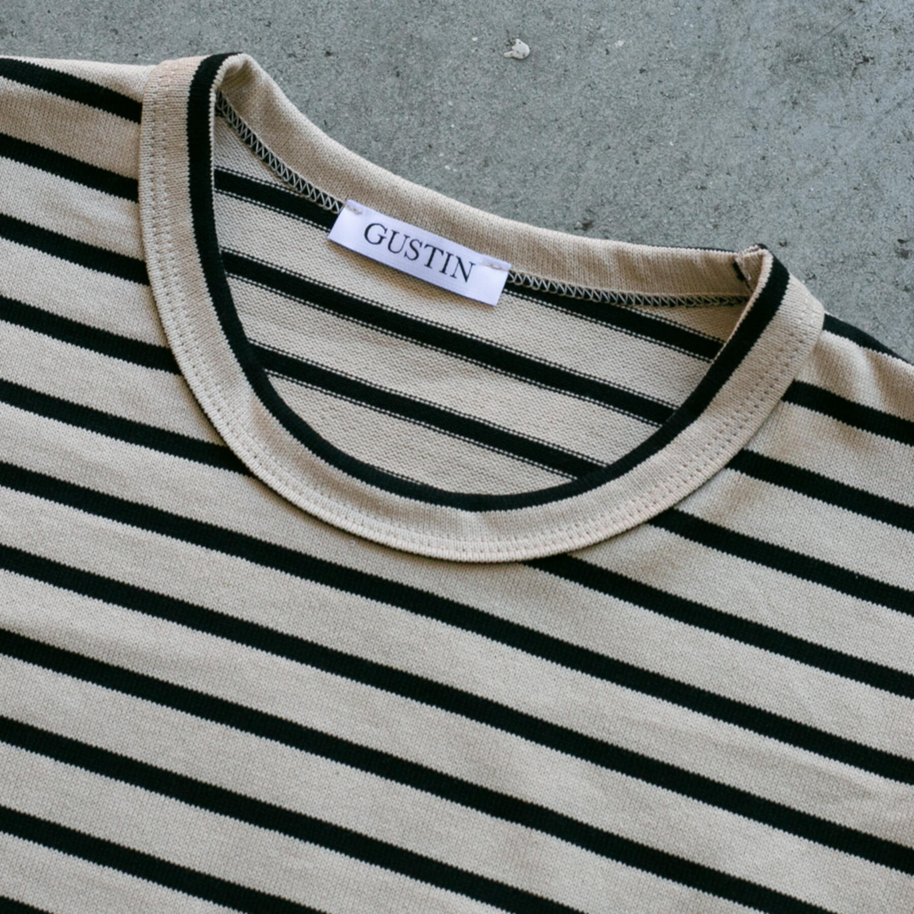 gustin japan monster nautical stripe t-shirt - natural black