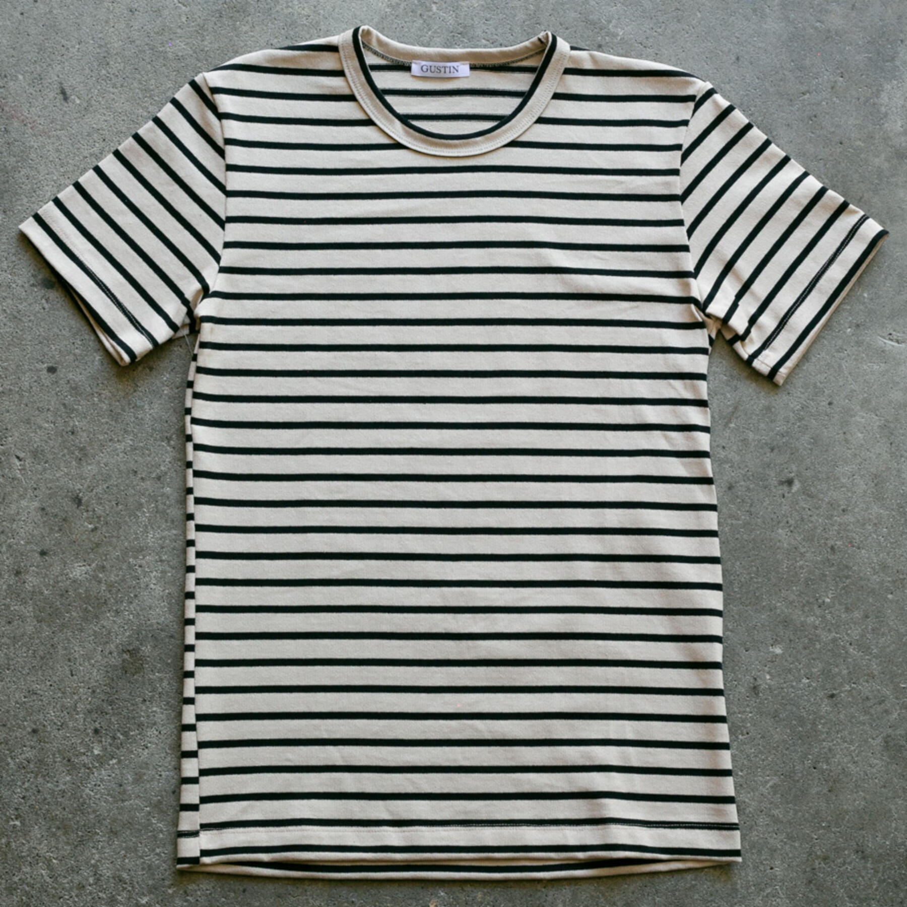 gustin japan monster nautical stripe t-shirt - natural black