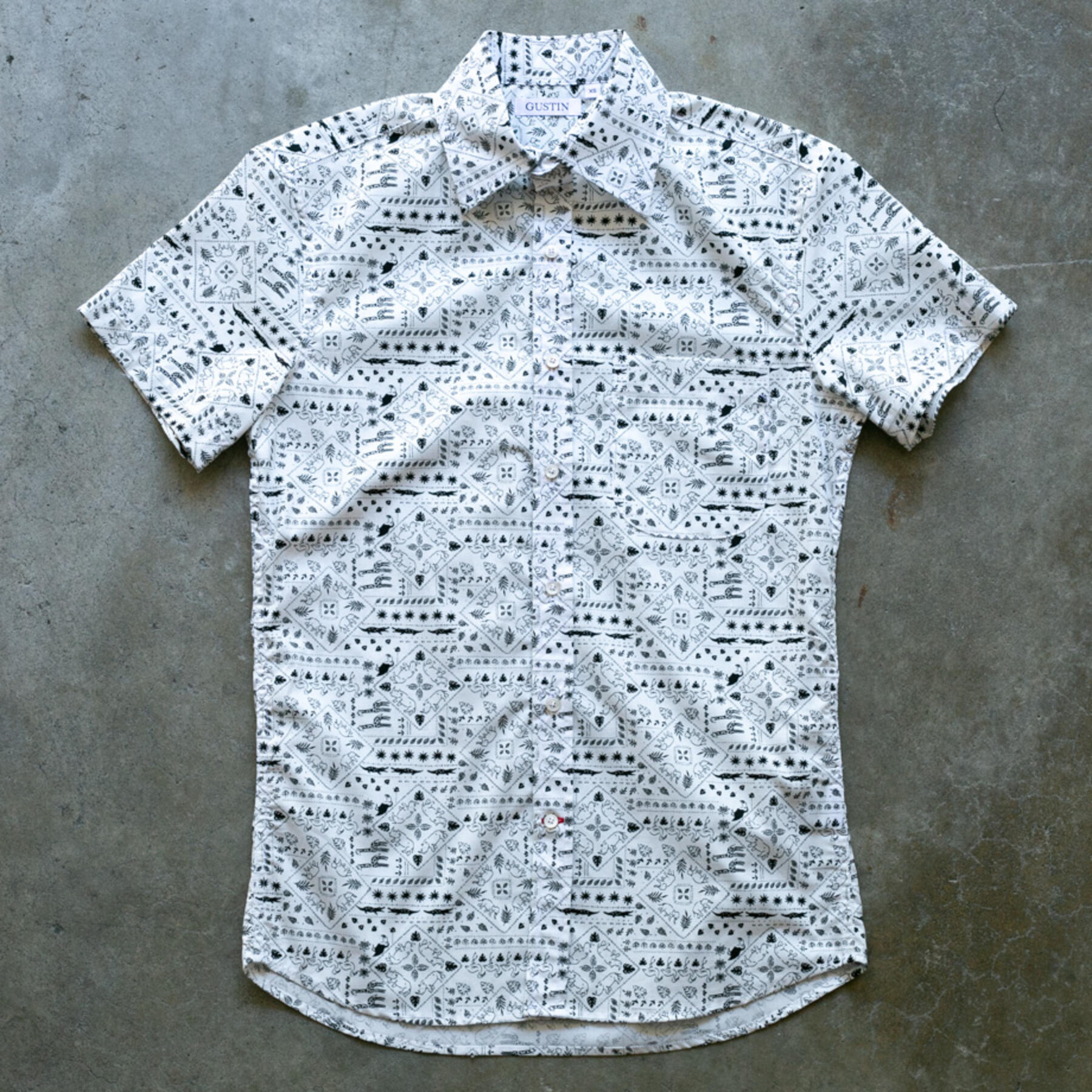 gustin #1152 collage shirt - white