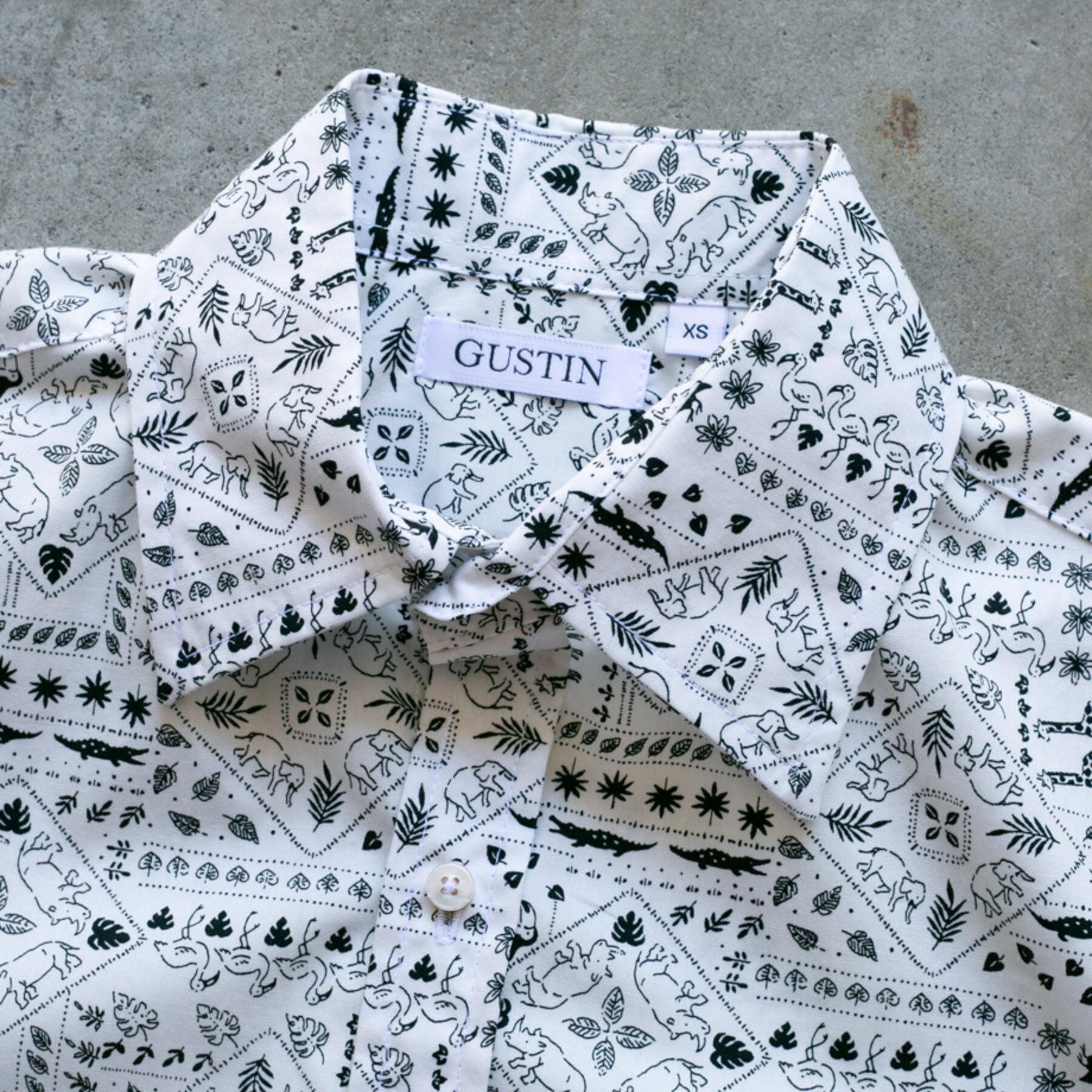 gustin #1152 collage shirt - white