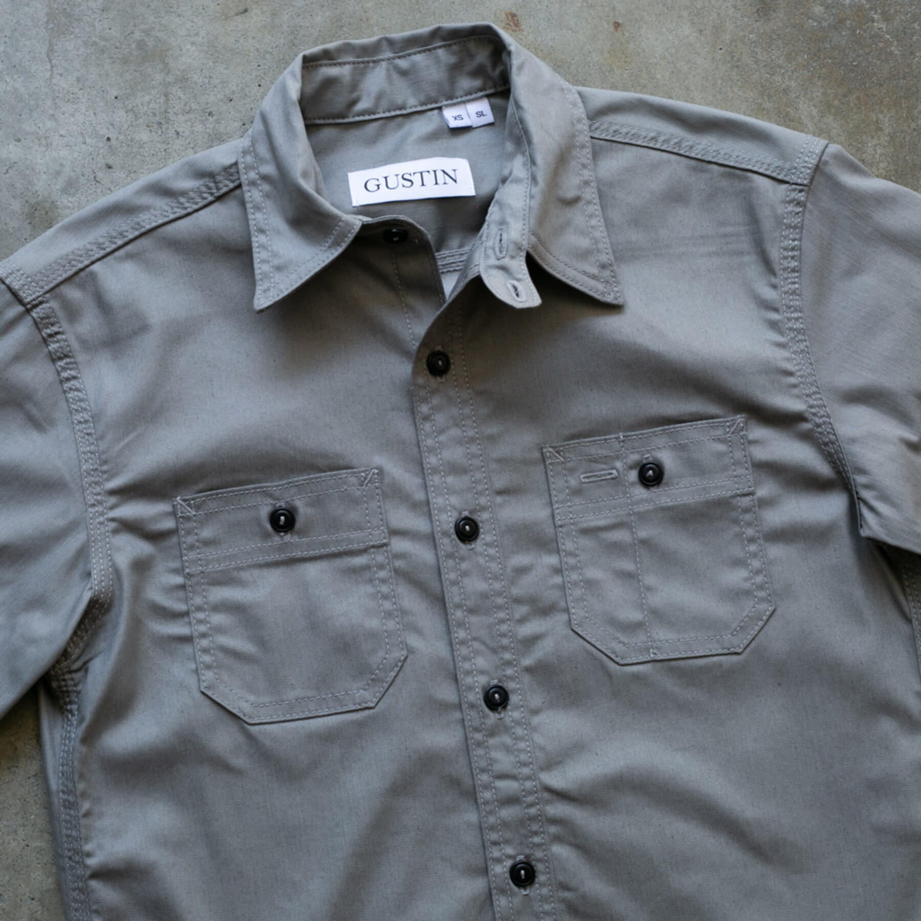 gustin #148 japan feather denim workshirt - steel
