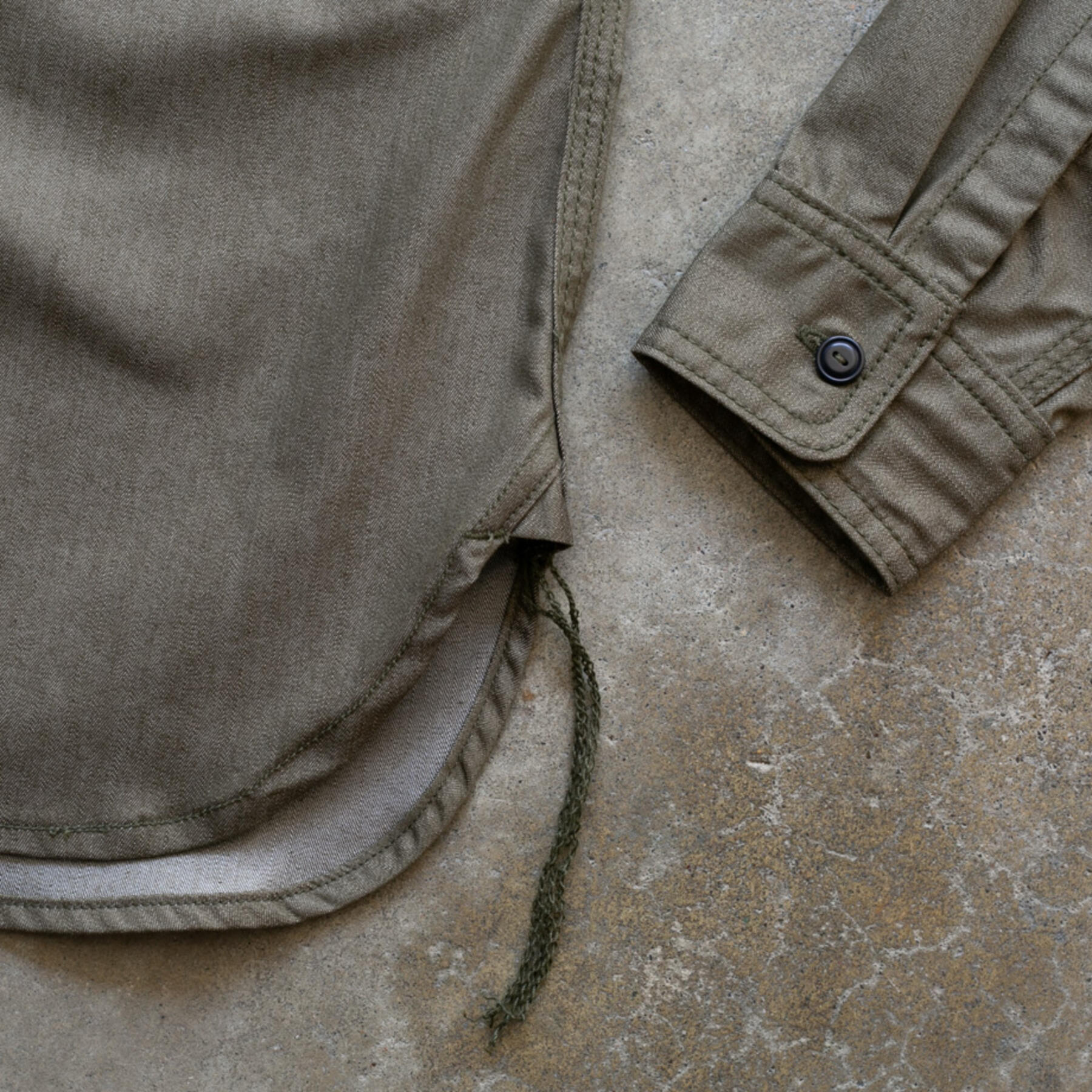 gustin #149 japan feather denim workshirt - olive