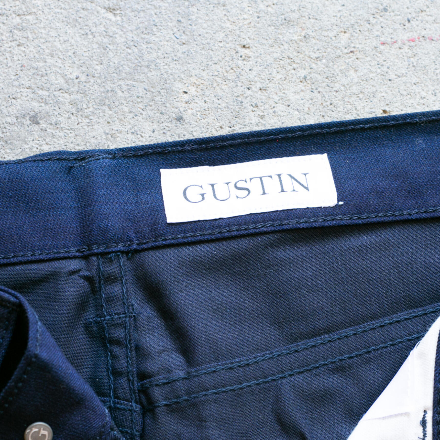 gustin #298 cone indigoxblack feather denim 5 pocket