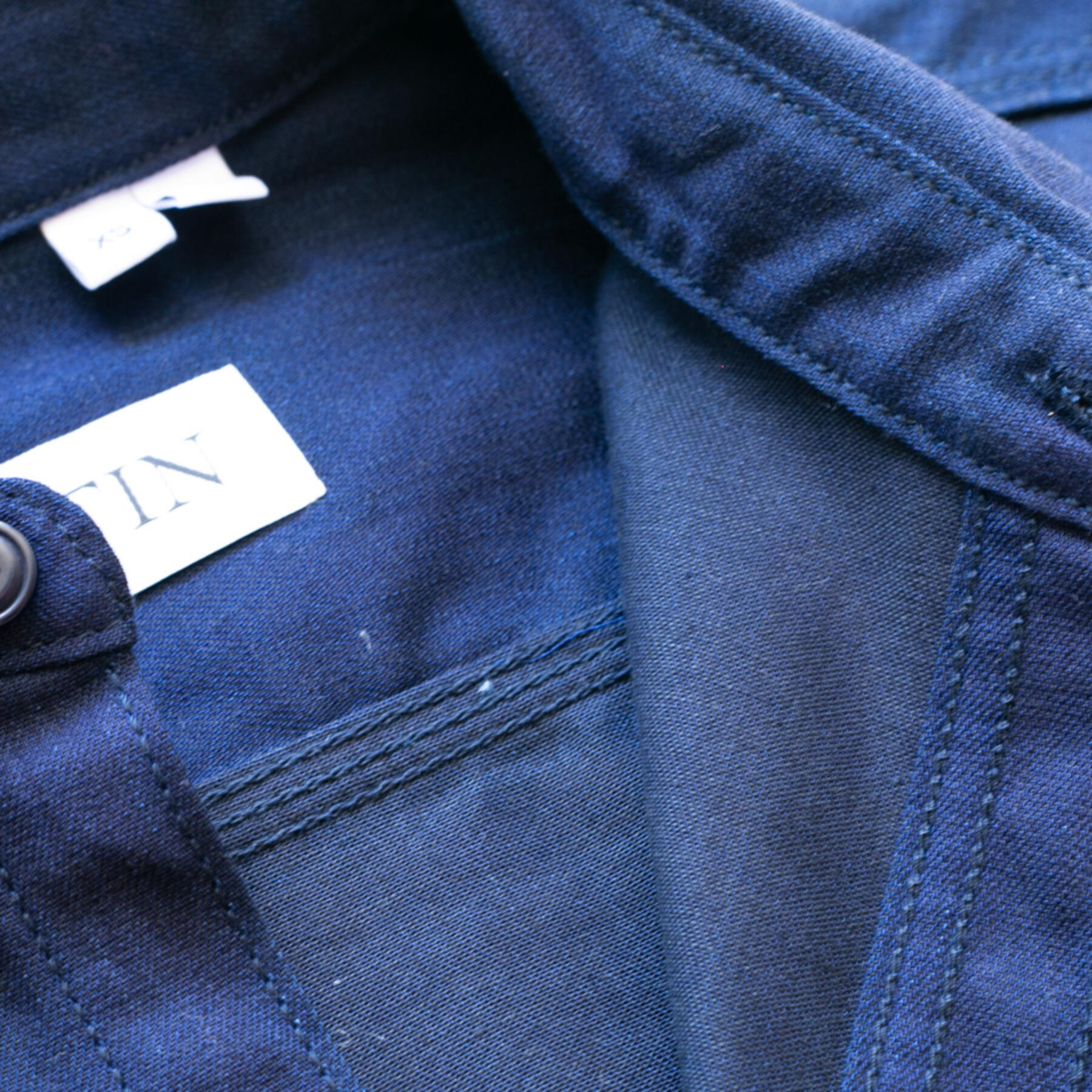 gustin #151 cone indigoxblack feather denim workshirt
