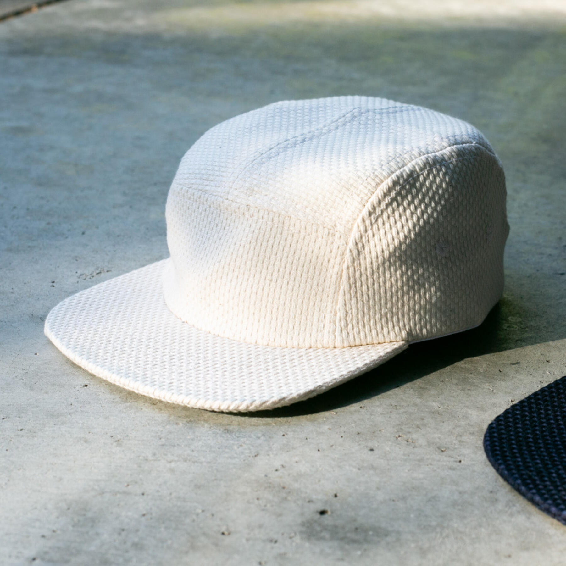 gustin camp hat - monster sashiko natural