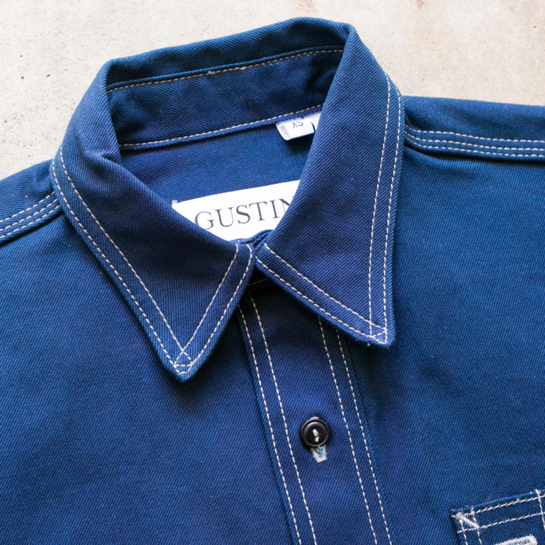 gustin #152 indigo overdye selvedge workshirt