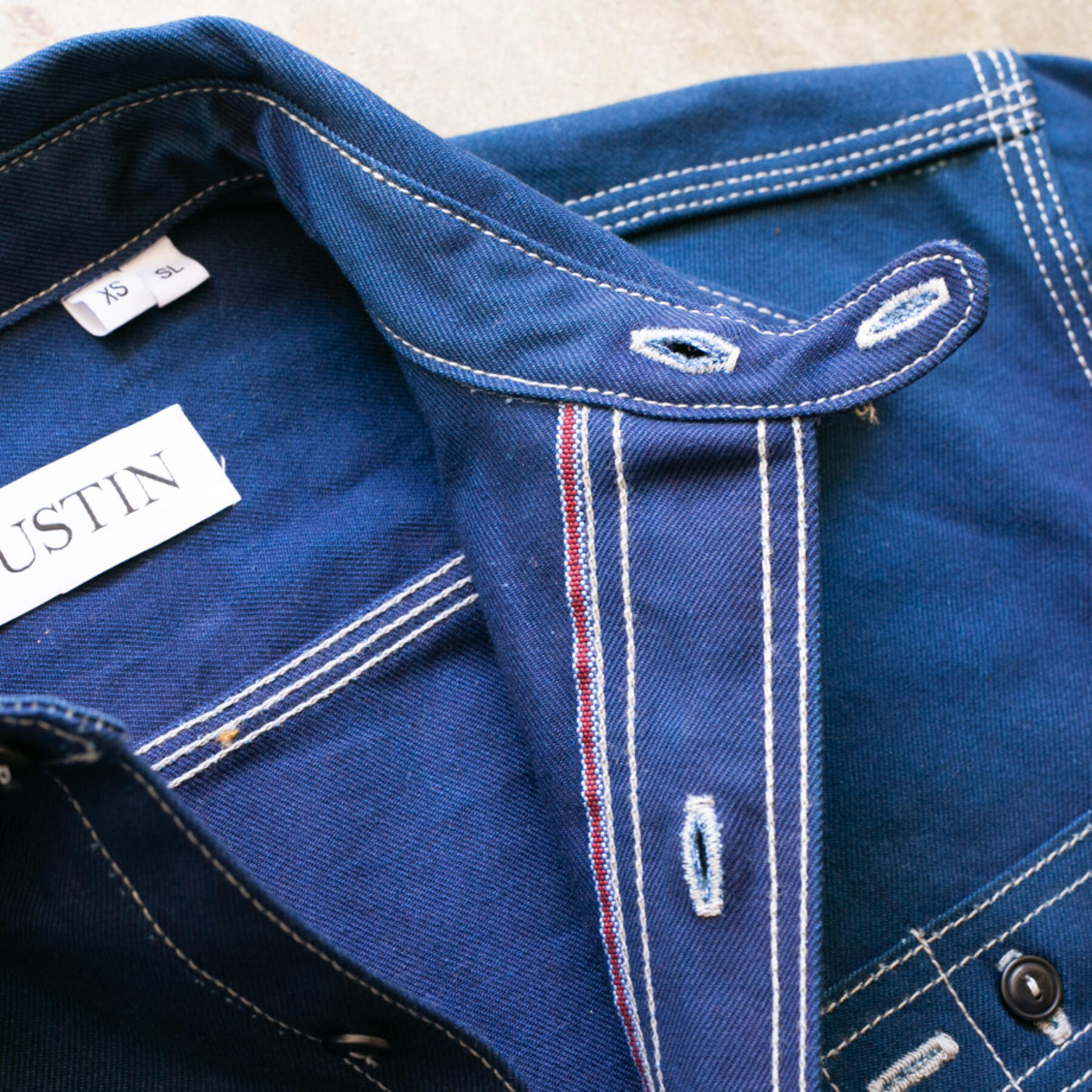 gustin #152 indigo overdye selvedge workshirt