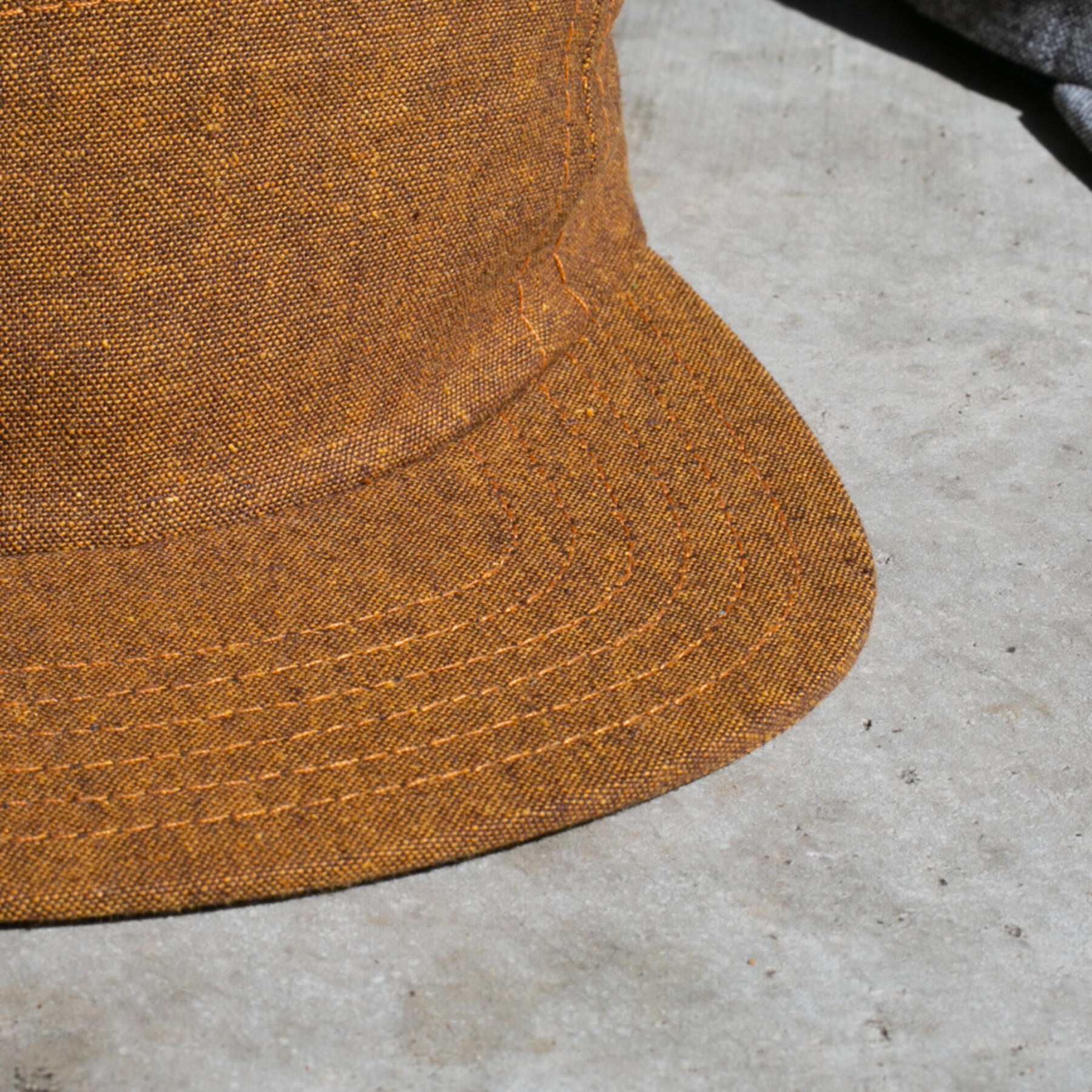 gustin camp hat - slub chambray rust